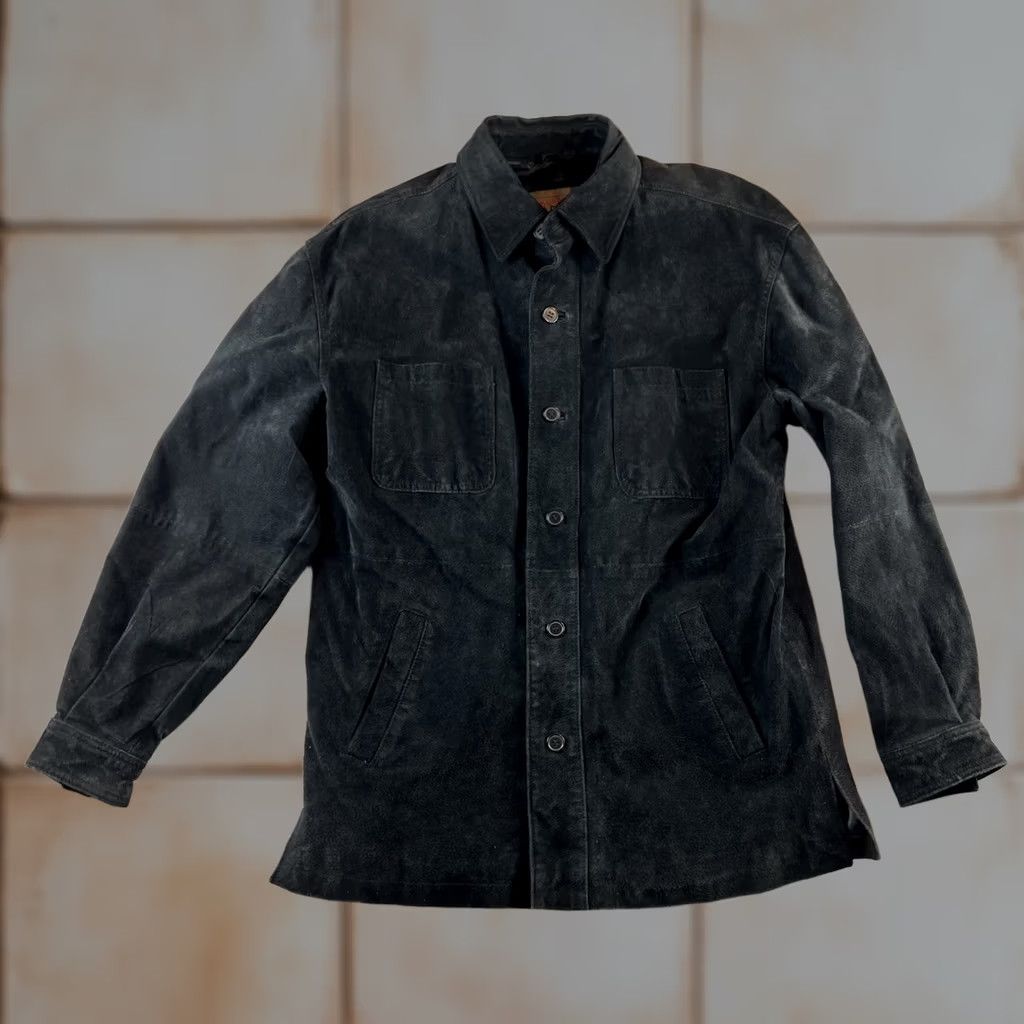 Vintage Boston Harbour Leather Jacket Men's Small Black Full Zip Outdoor Wear Suede Mid-Length Jacket Regular Fit Casual Wear Size US S / EU 44-46 / 1 - 1 Thumbnail