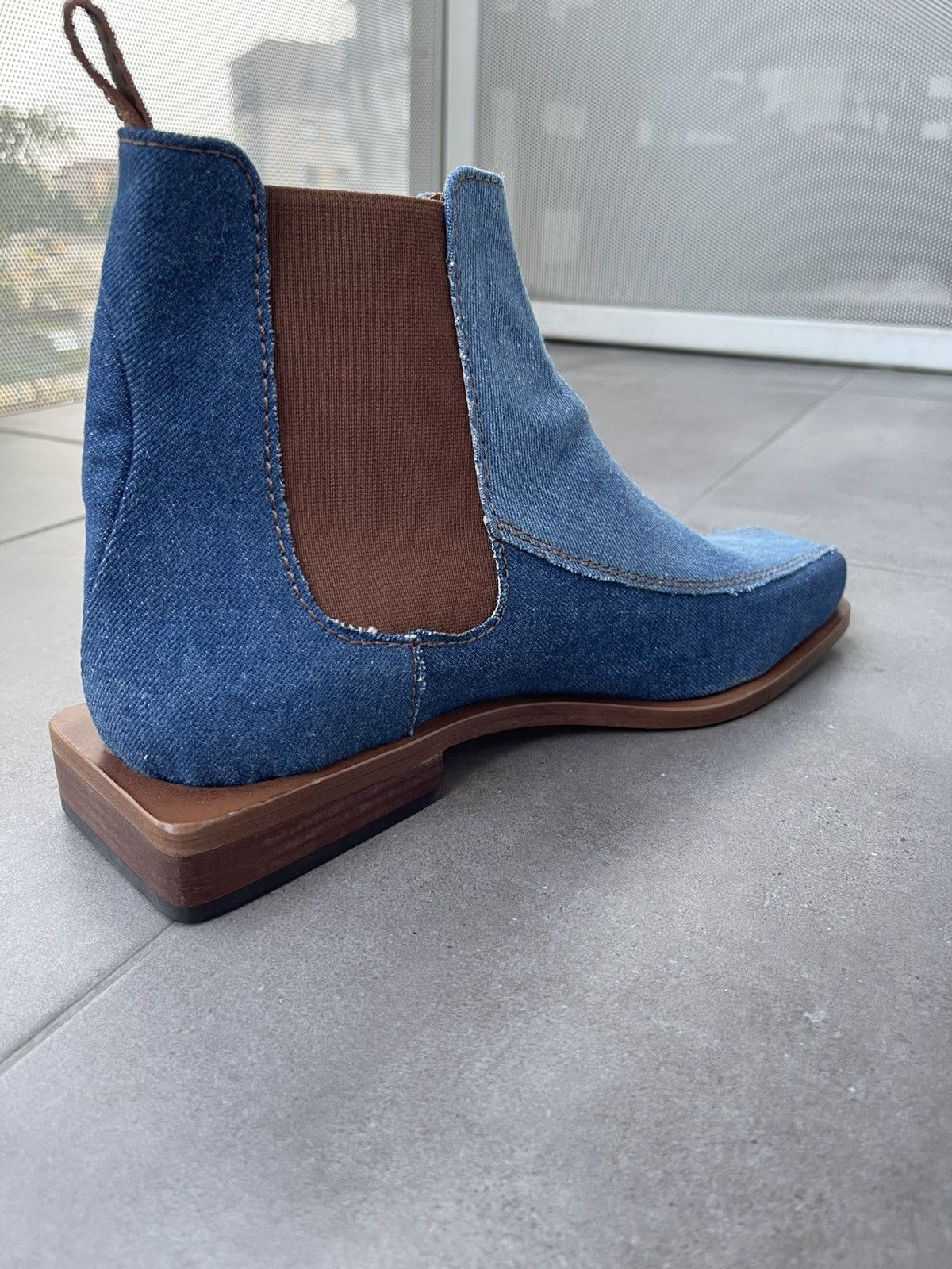 Ahluwalia !DS! SS23 Ahluwalia Tabali Denim Ankle Boots Size US 12 / EU 45 - 13 Thumbnail