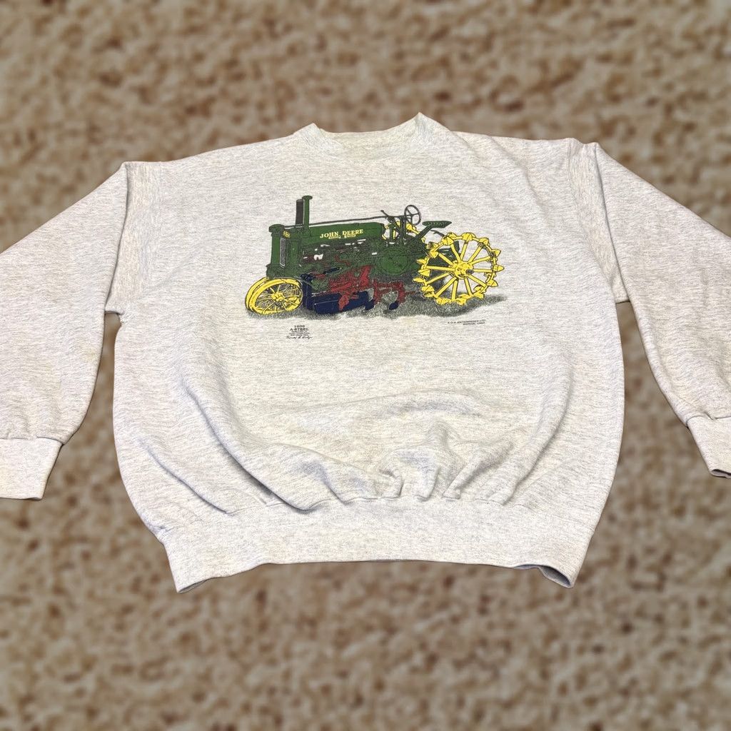 John Deere John Deere Sweatshirt Mens Large Gray Tractor Graphic Fleece Pullover Winter Crewneck Graphic Print Size US L / EU 52-54 / 3 - 1 Thumbnail