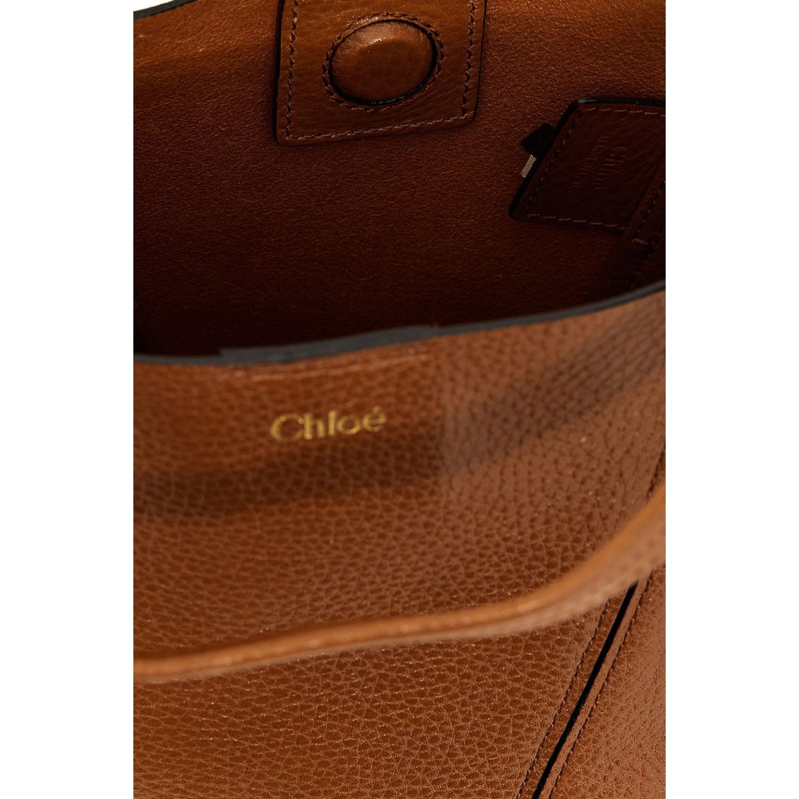 Chloe Chloe Small Spin Clay Brown Grained Leather Tote Handbag New Size ONE SIZE - 4 Thumbnail