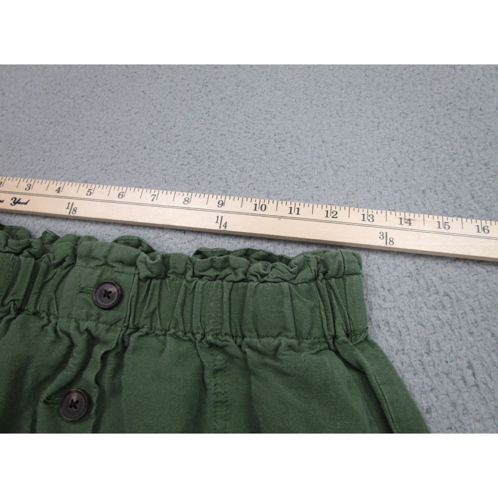 Madewell Madewell Skirt Womens XS Green Linen Button A-Line Elastic Waist Cottagecore Size 26" / US 2 / IT 38 - 2 Thumbnail