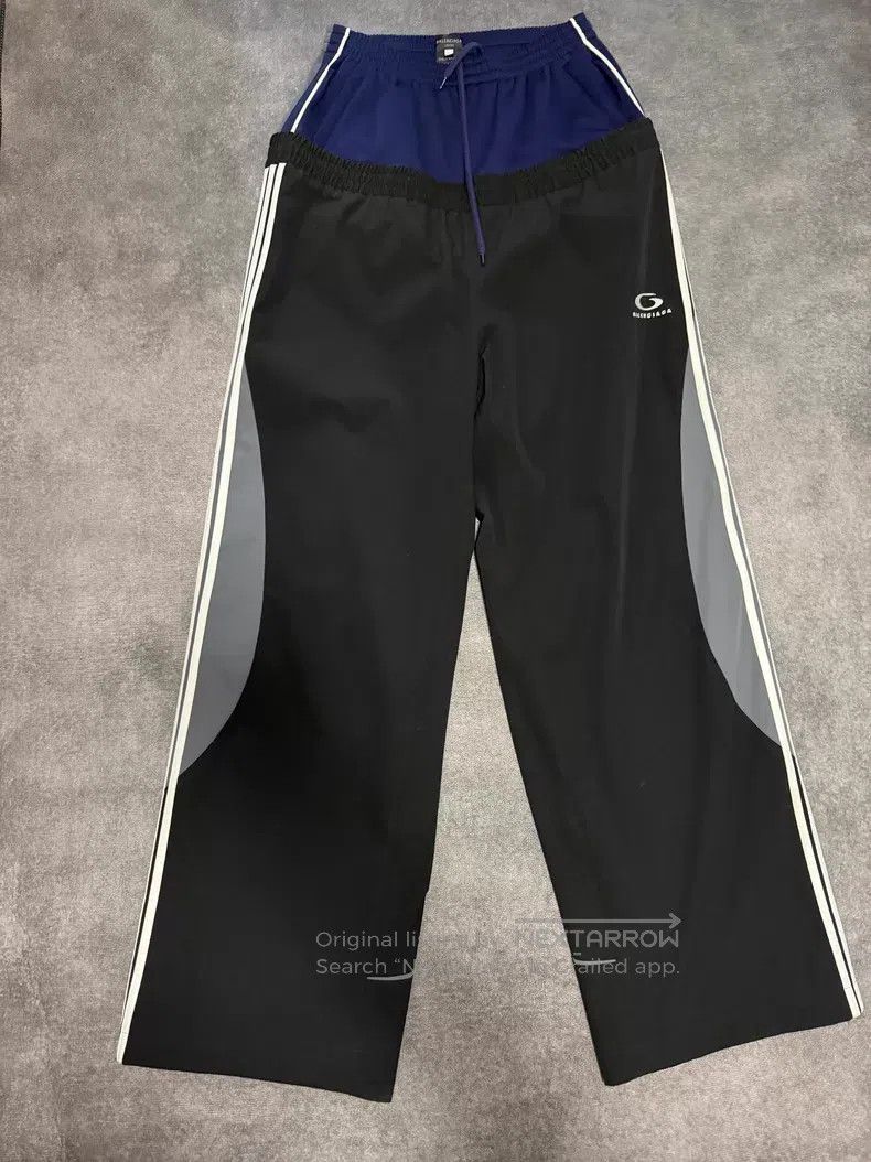 Balenciaga Balenciaga size S Black and Blue Colorblocked Sweatpants Size US 27 - 1 Thumbnail