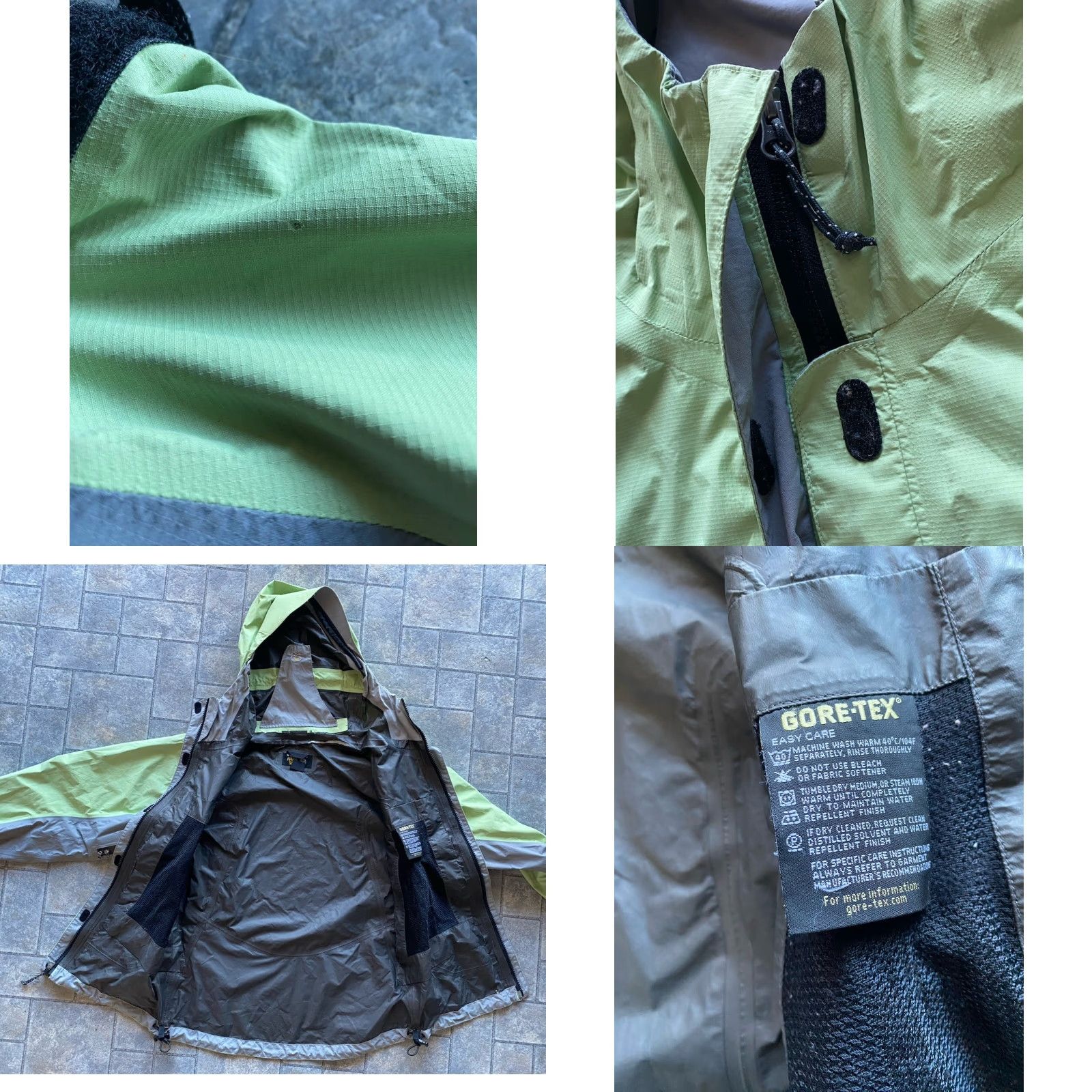 Mountain Hardwear VINTAGE Mountain Hardwear Goretex Paclite Shell Jacket Green Hooded Womens XS Flaws Wear Size XS / US 0-2 / IT 36-38 - 11 Thumbnail