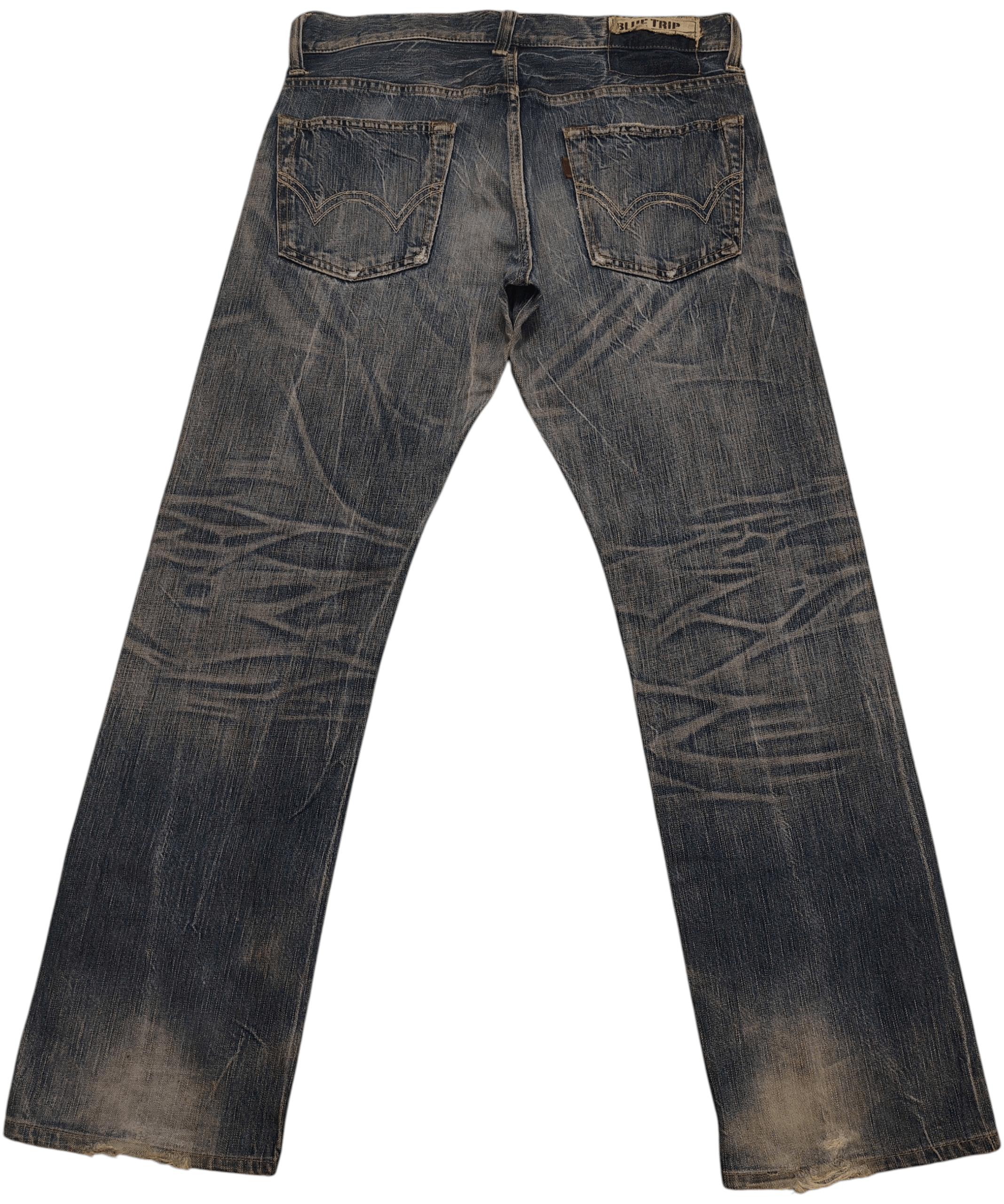 Who Decides War Japanese Edwin 503 Blue Trip Distressed Jeans Size US 34 / EU 50 - 2 Thumbnail