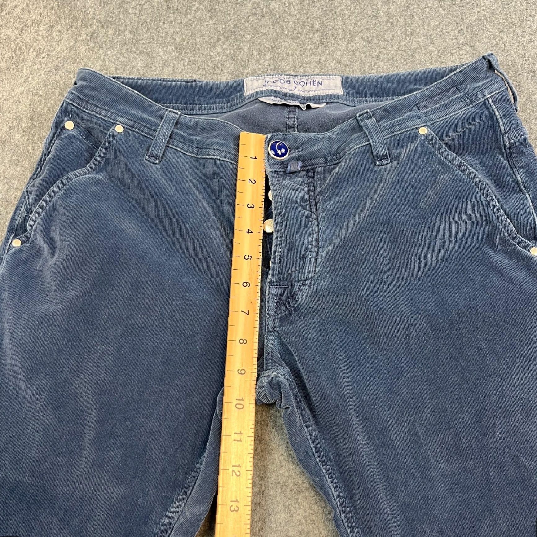 Jacob Cohen Jacob Cohen Mens Jeans Regular Tapered 34 32 Blue Corduroy Cotton Elastan 5-Pocket Denim Italy Size US 34 / EU 50 - 5 Thumbnail