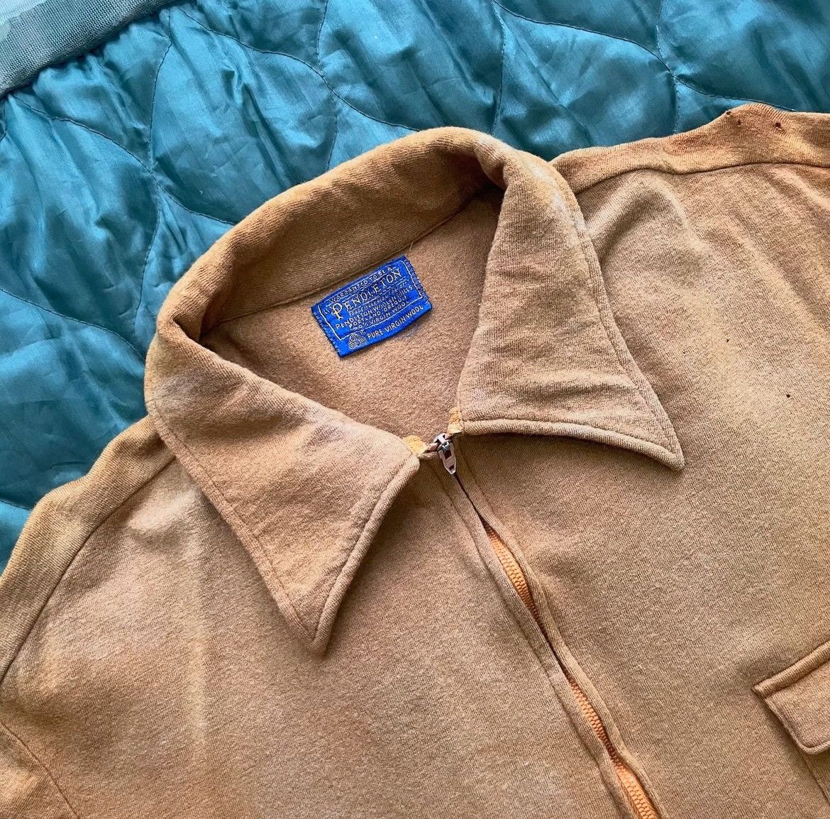 Pendleton × Vintage ☆ Vintage 70s Pendleton Half Zip Up 🧈 Size US L / EU 52-54 / 3 - 3 Thumbnail