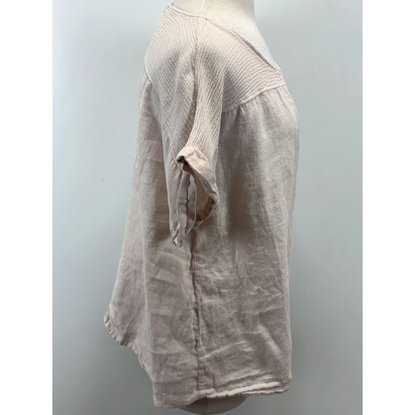 Vintage Lungo L’arno Linen Tunic Top Shirt Women’s 1X Plus Blush Pink Beach Resort Wear Size XL / US 12-14 / IT 48-50 - 4 Thumbnail