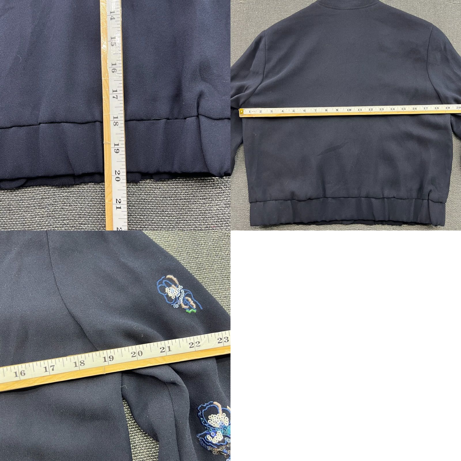 Vintage L.K Bennett Blazer Jacket Womens Floran Navy Full Zip JK Elliot 8 EU 36 Vintage Floral Casual Blazer Womens Size M / US 6-8 / IT 42-44 - 8 Thumbnail