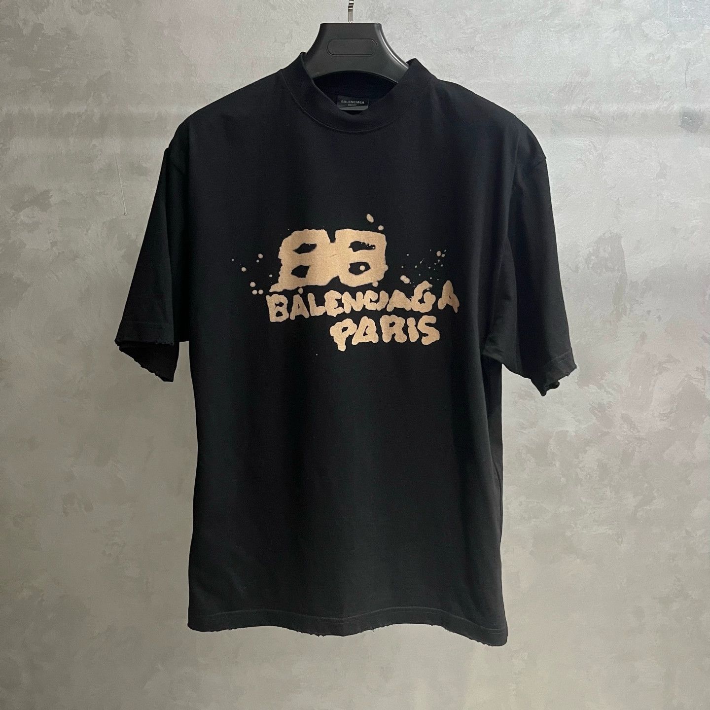 Balenciaga Black Logo Print Short Sleeve T-shirt - dmc
