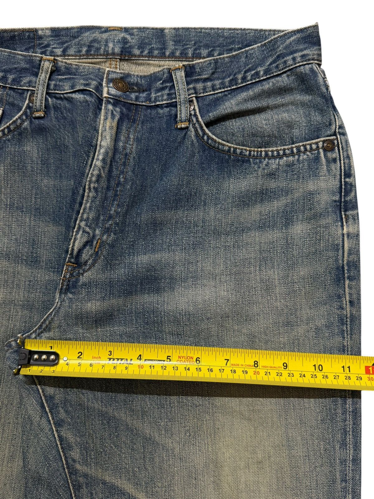 Edwin Vintage 90s Edwin 601 Faded Wash Distress Wide Leg Bootcut Size US 32 / EU 48 - 13 Thumbnail