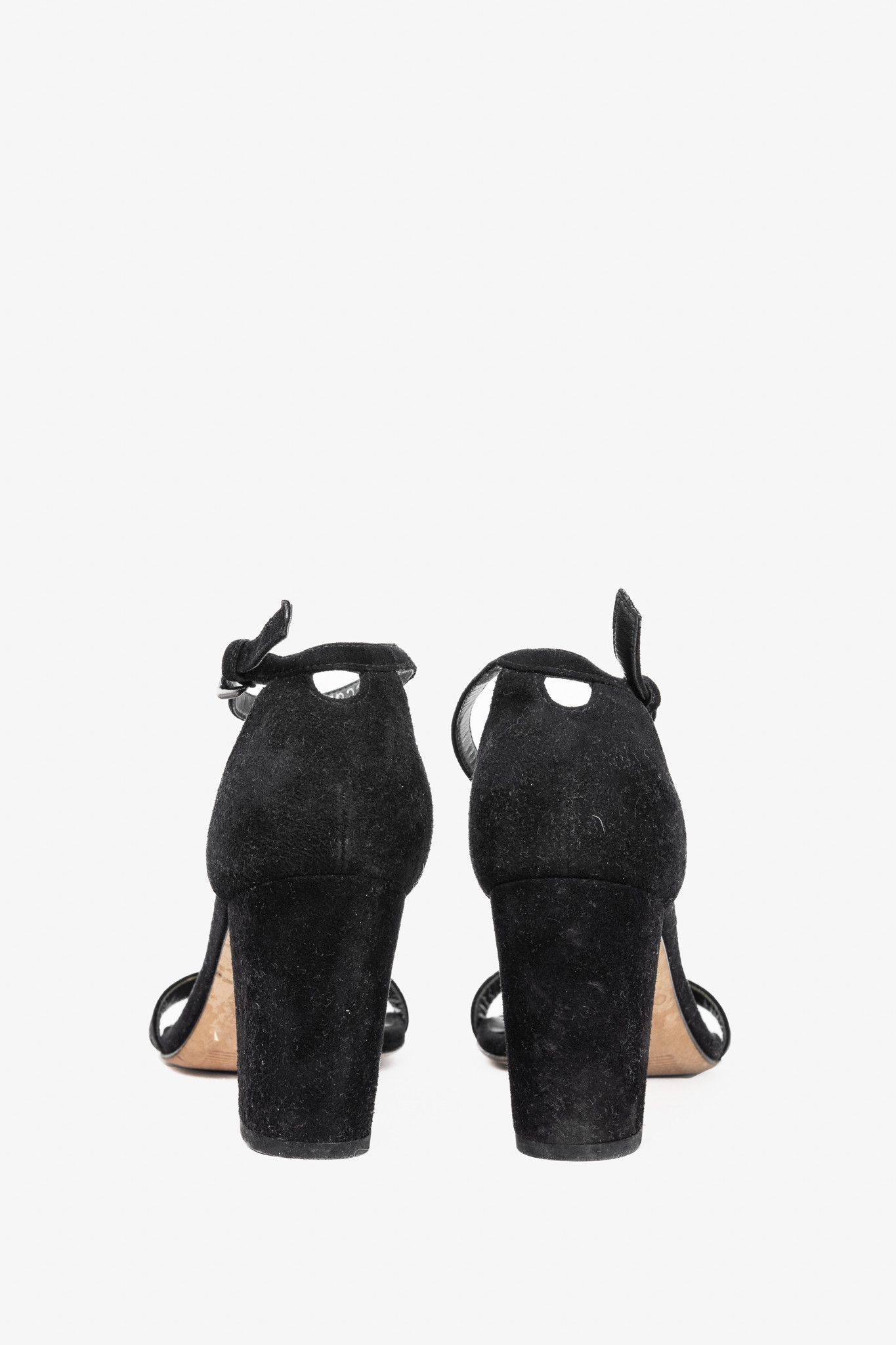 Stuart Weitzman Stuart Weitzman NearlyNude Black Suede Ankle-Strap Sandals Size US 6 / IT 36 - 3 Thumbnail