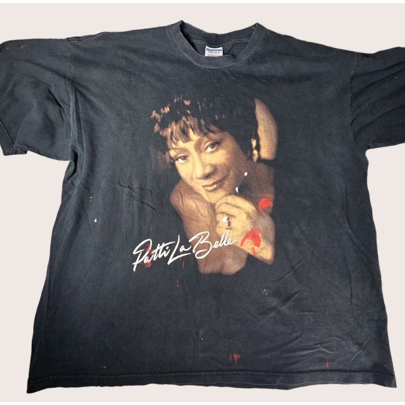 VINTAGE Patti LaBelle Shirt Mens 2XL Black Concert Tour Graphic Tee Distressed