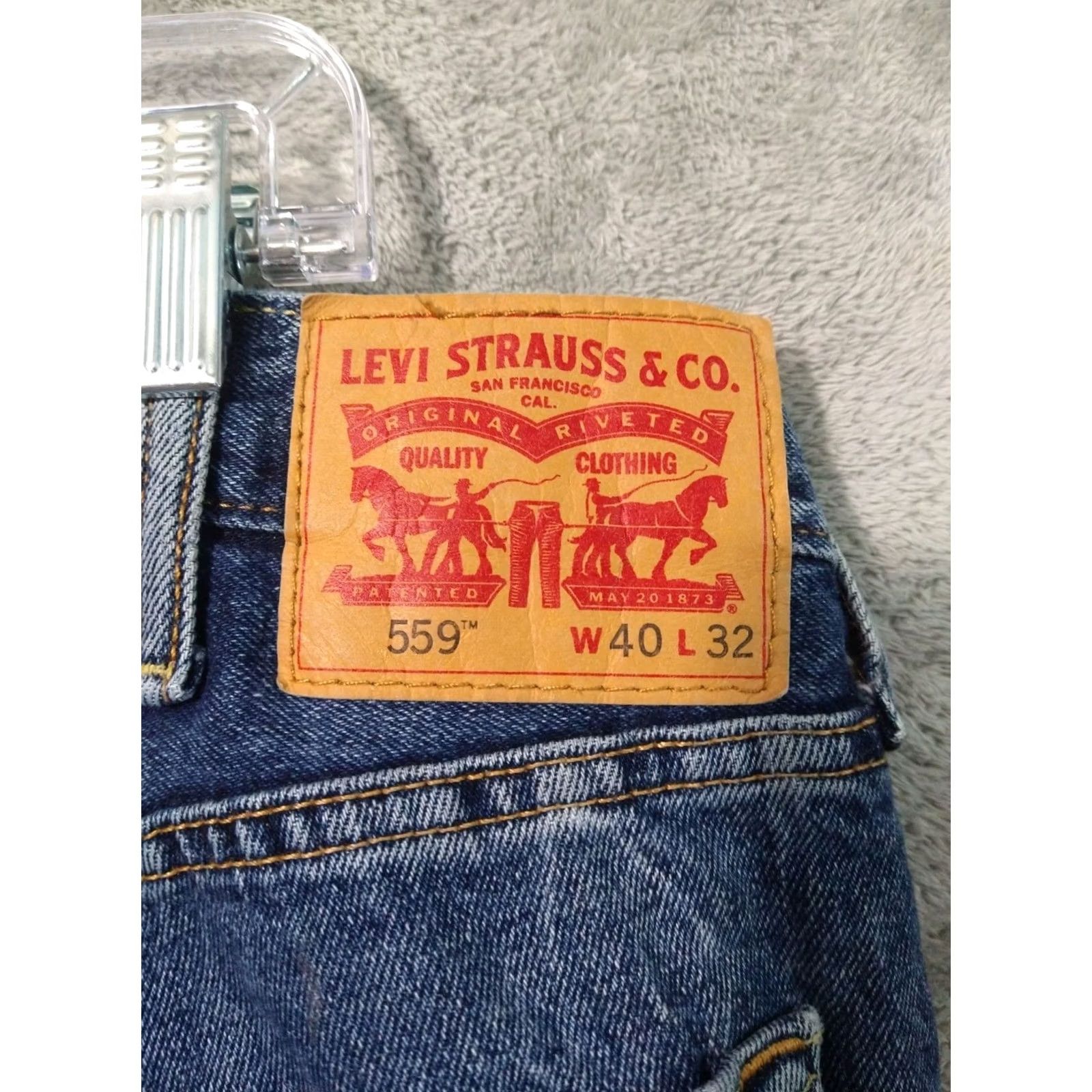 Levi's Levi's 559 Jeans Mens 40x32 Blue Denim Relaxed Straight Mid Wash Size US 40 / EU 56 - 7 Thumbnail