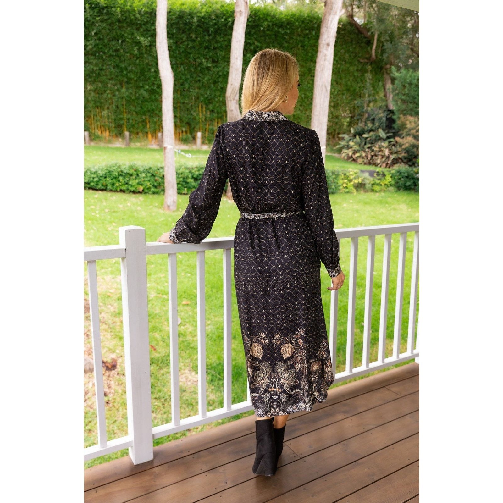 Other Cienna Kalista Buttoned Dress With Tie Midi Viscose Dress Size S / US 4 / IT 40 - 3 Thumbnail