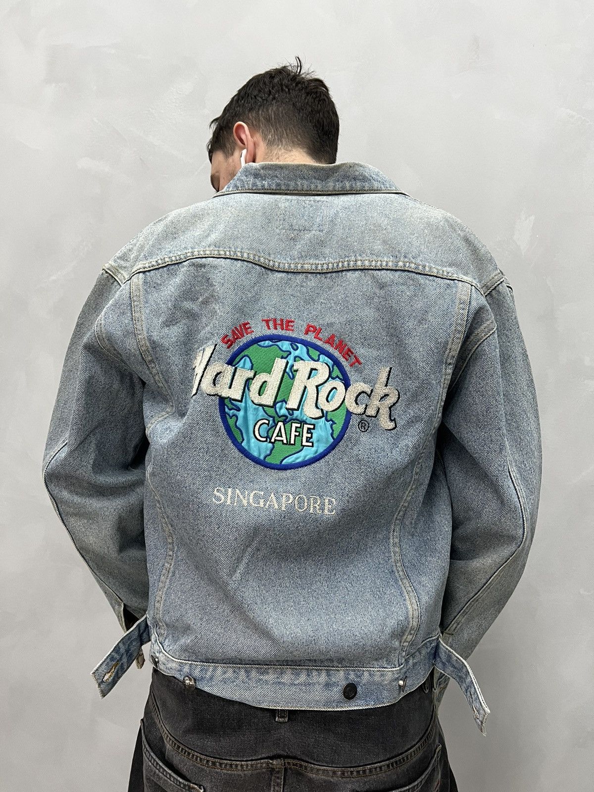 Singapore high quality Hardrock cafe bluejean jacket