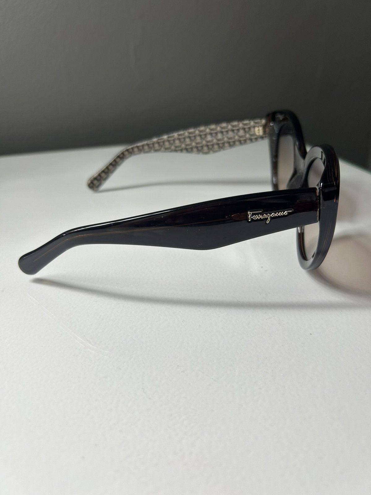 Salvatore Ferragamo Salvatore Ferragamo SF964S Cat Eye Crystal Brown Sunglasses Size ONE SIZE - 7 Thumbnail
