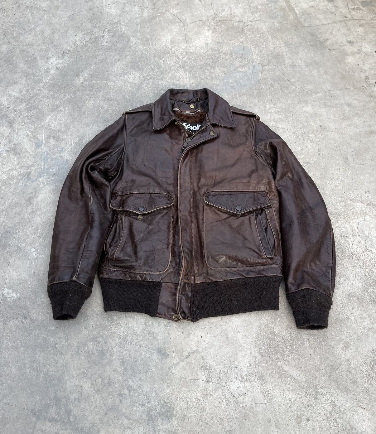 Schott Schott Leather Jacket G1 Flight Bomber Sherpa brown Size US XS / EU 42 / 0 - 1 Thumbnail