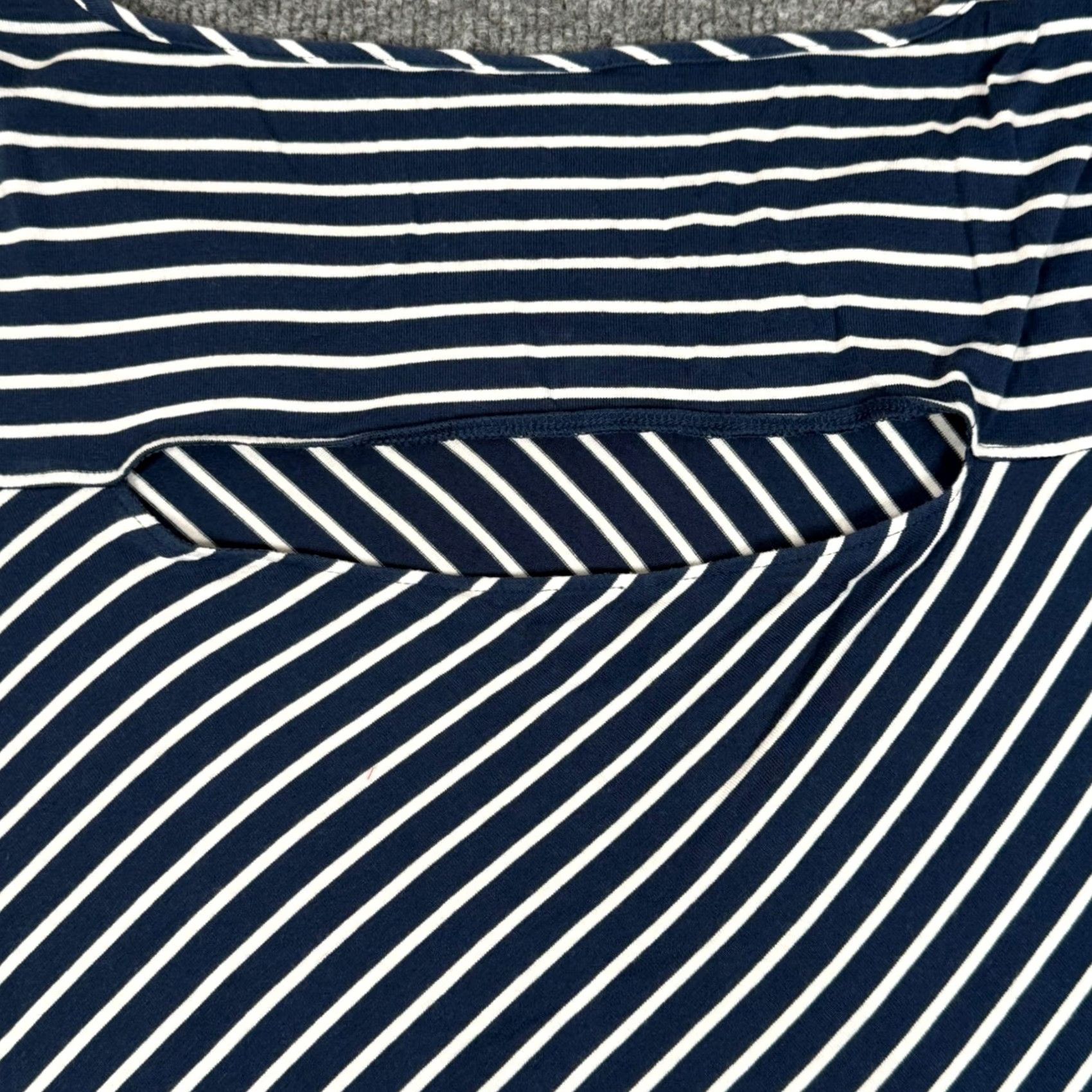 Vintage Chico's Navy White Striped Tunic Top 3/4 Sleeve V-Neck Stretch Knit Blouse Shirt Womens XL Size XL / US 12-14 / IT 48-50 - 7 Thumbnail