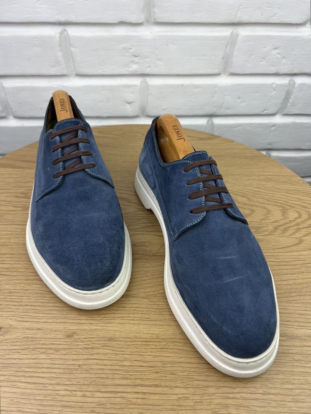 Gucci GUCCI Derby Suede Shoes Lace-up GG Logo Blue Men’s Size US 9.5 / EU 42-43 - 3 Thumbnail