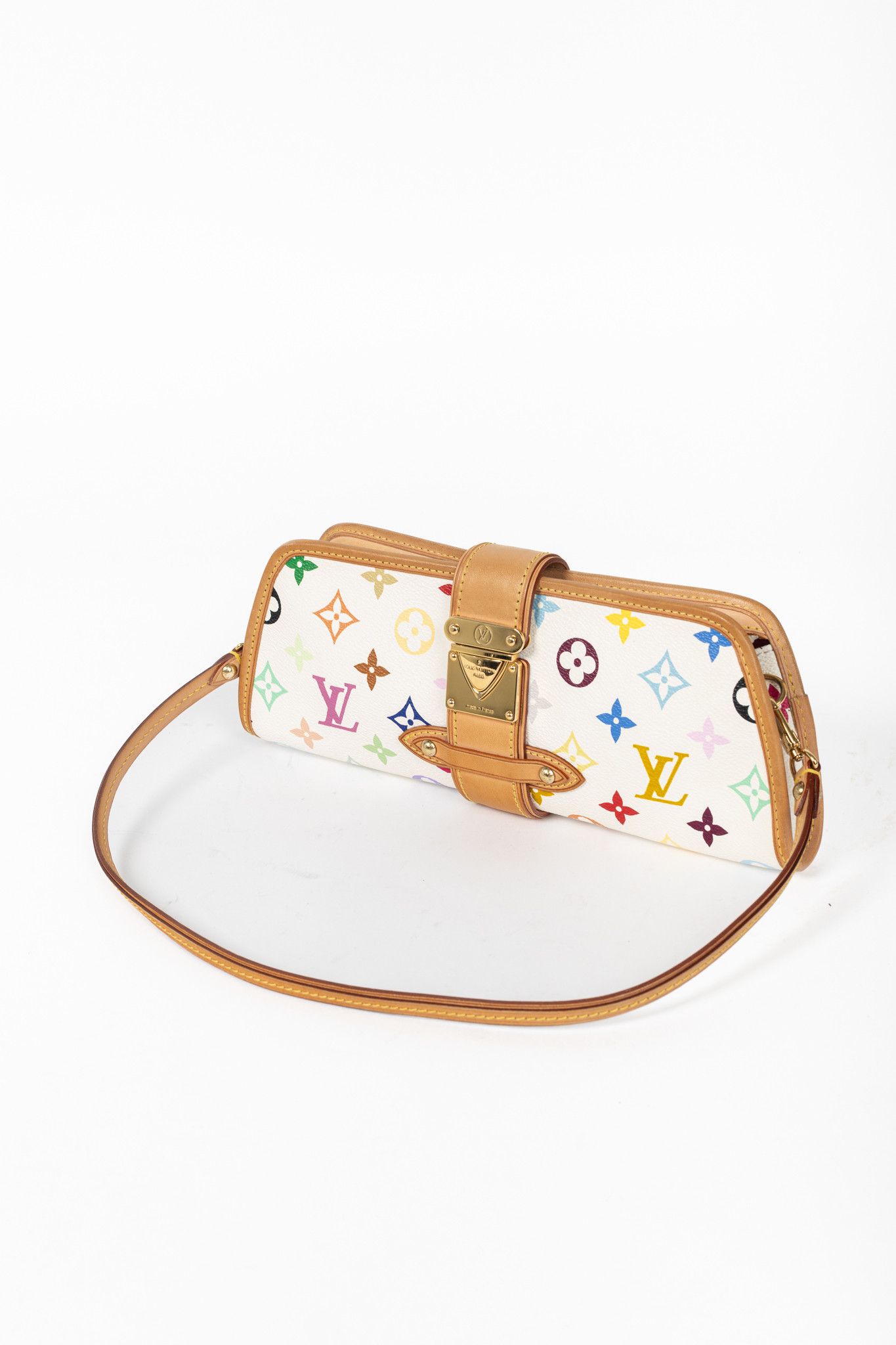 Louis Vuitton × Takashi Murakami Louis Vuitton Shirley White Multicolore Monogram Handbag Size ONE SIZE - 5 Thumbnail