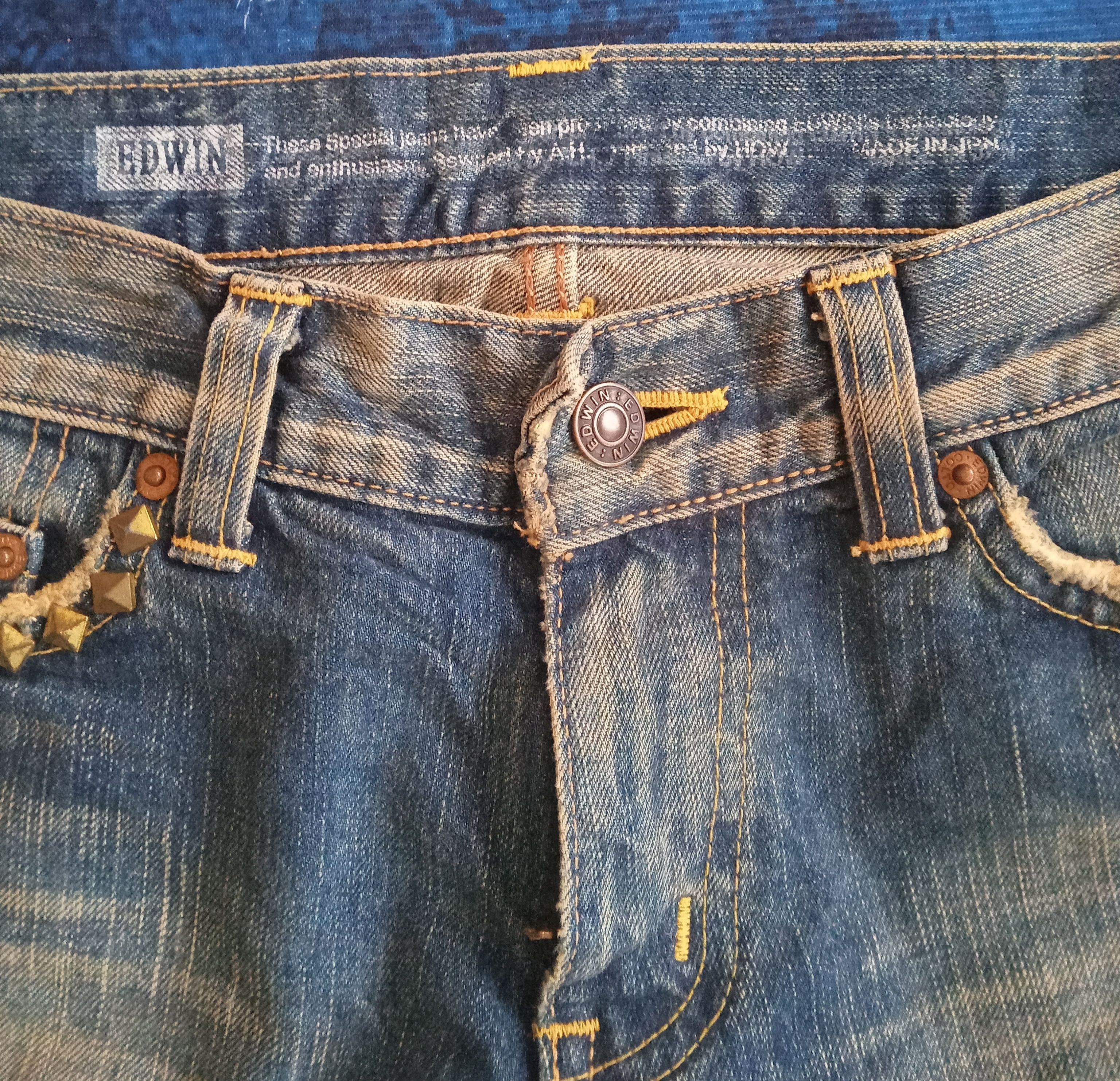 Edwin Edwin Studded and Skull Rare Design Distressed Jeans Size 30" / US 8 / IT 44 - 5 Thumbnail