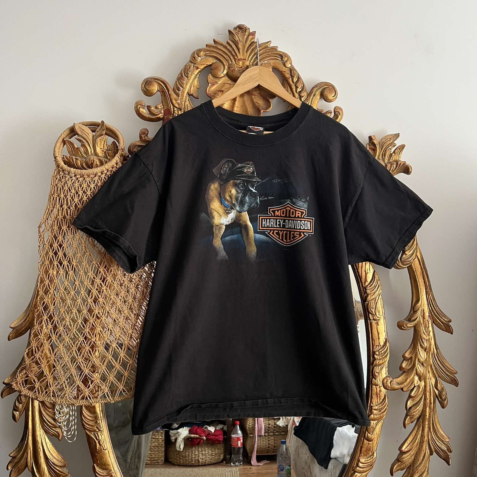 Harley Davidson Vintage Harley Davidson Motorcycle Bulldog T-shirt Size US L / EU 52-54 / 3 - 1 Thumbnail