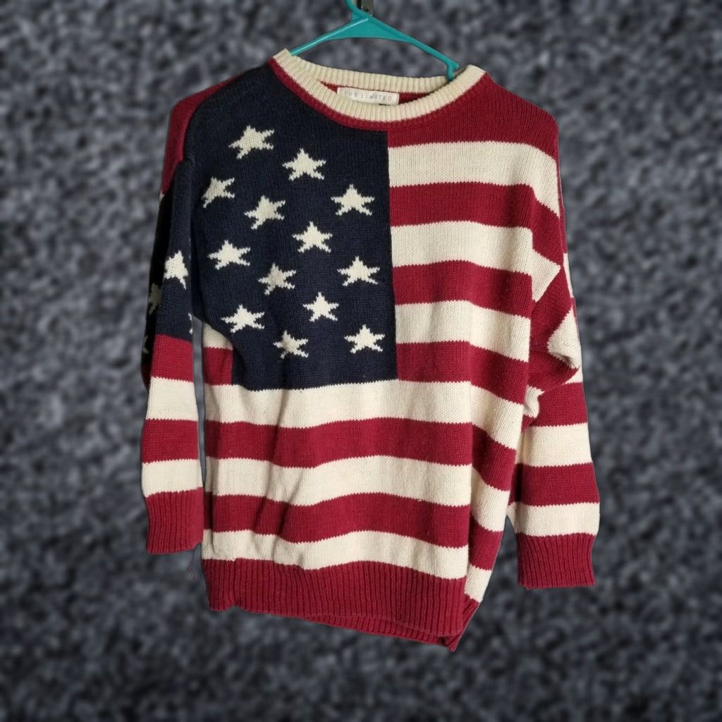 Vintage VINTAGE The Limited 90s Small Women's Red American Flag Pullover Sweater Size S / US 4 / IT 40 - 1 Thumbnail