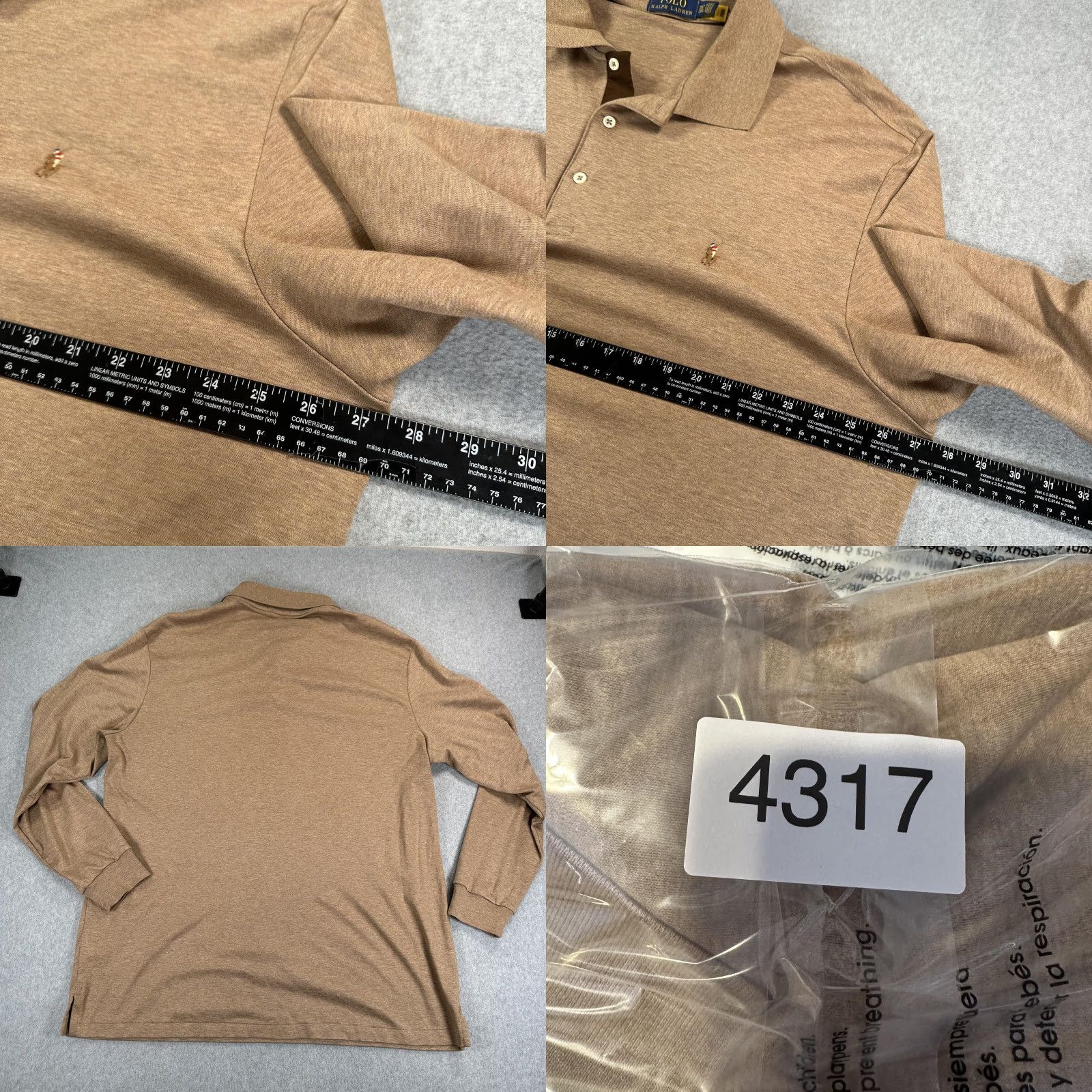 Polo Ralph Lauren Polo Ralph Lauren Polo Shirt Mens 2XLT Brown Long Sleeve Big & Tall Pony Logo Shirt Mens Long Sleeve Polo 2XLT Brown Size US XXL / EU 58 / 5 - 8 Thumbnail