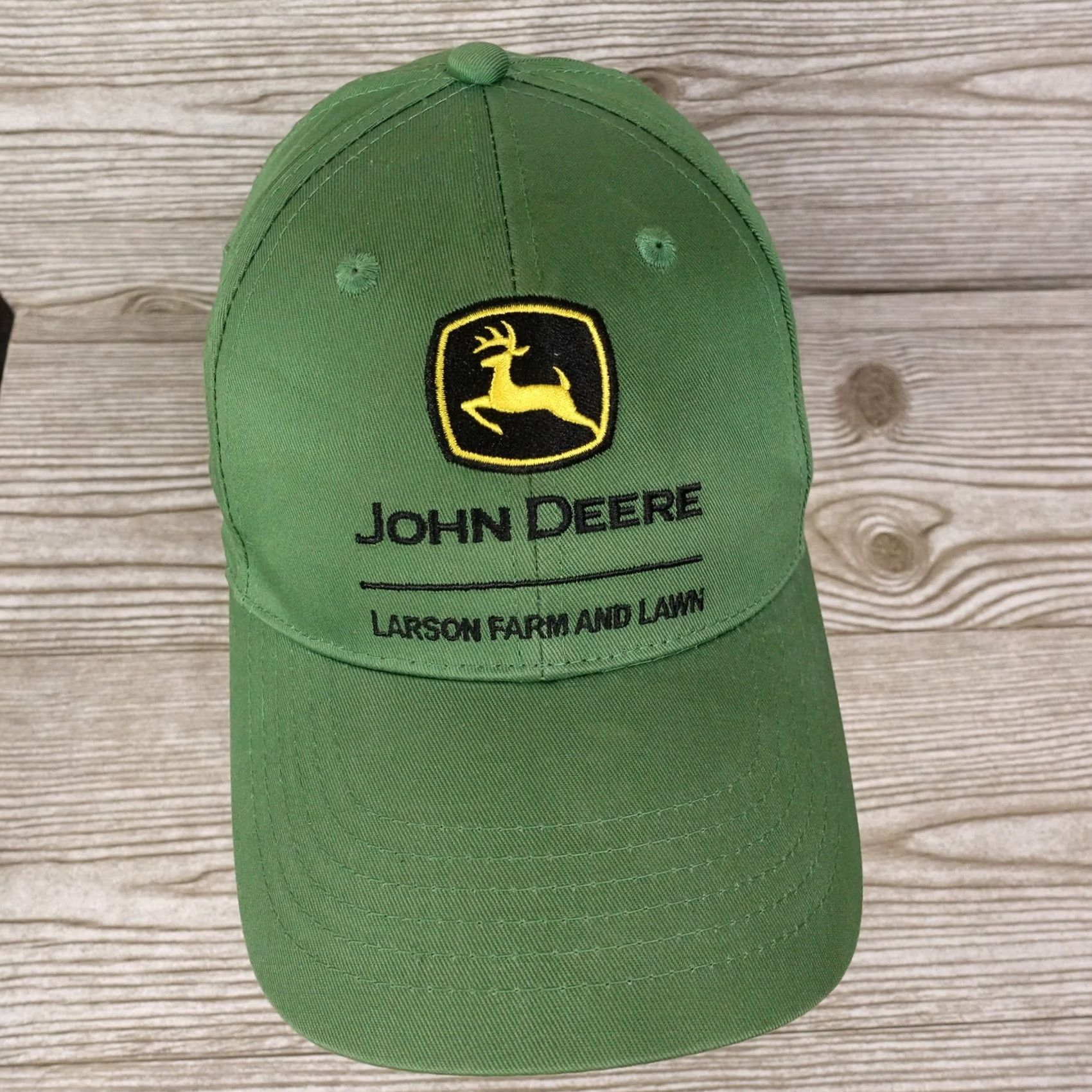 John Deere JOHN DEERE TRACTORS LARSON FARM AND LAWN LOGO GREEN SNAPBACK HAT CAP SHIRT? Size ONE SIZE - 3 Thumbnail