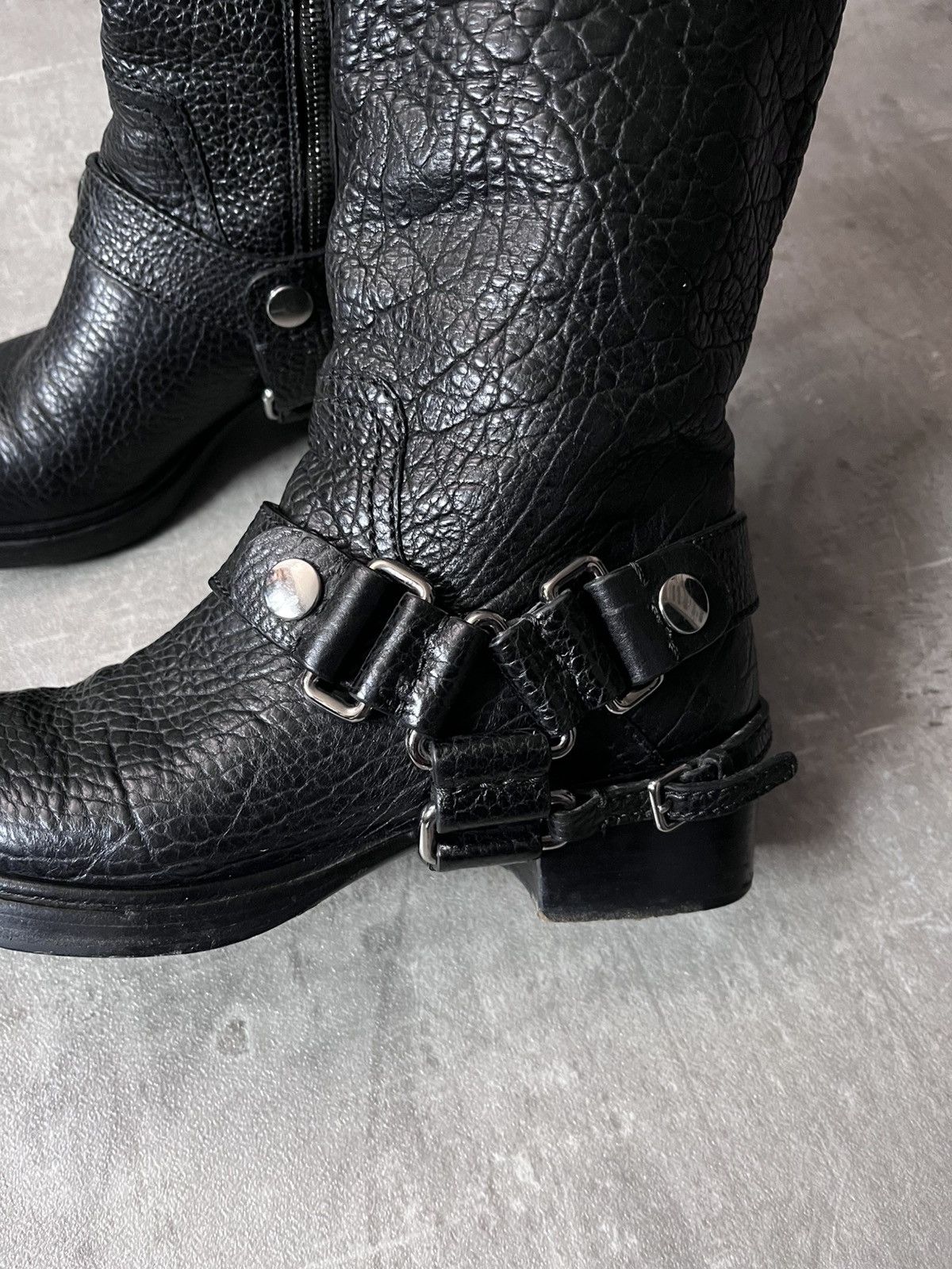 Miu Miu Miu Miu black leather engineer buckle motorcycle boots Size US 9 / IT 39 - 2 Thumbnail
