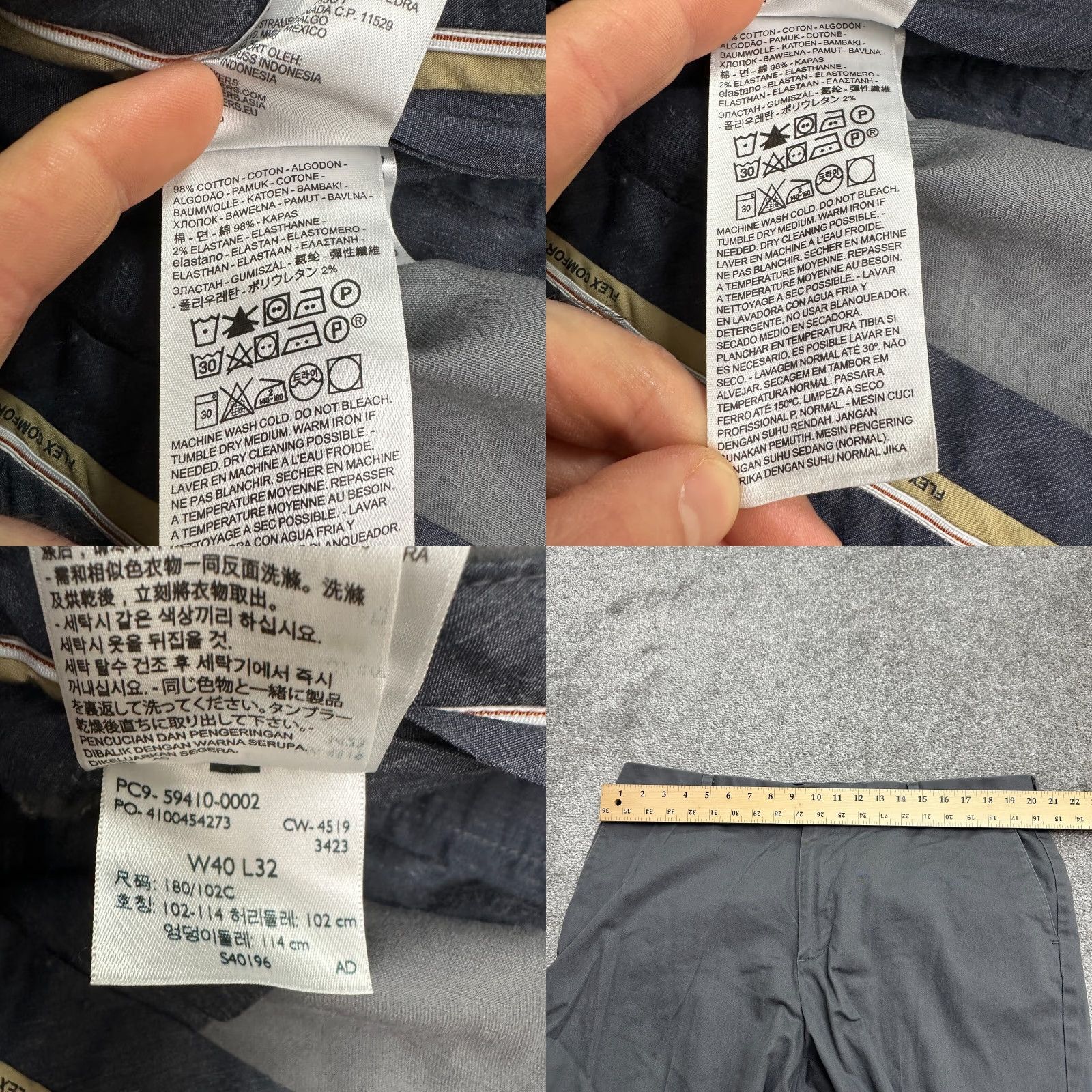 Dockers Dockers Classic Fit Signature Khaki Pants Mens 40x32 Gray Straight Leg Workwear Size US 40 / EU 56 - 8 Thumbnail