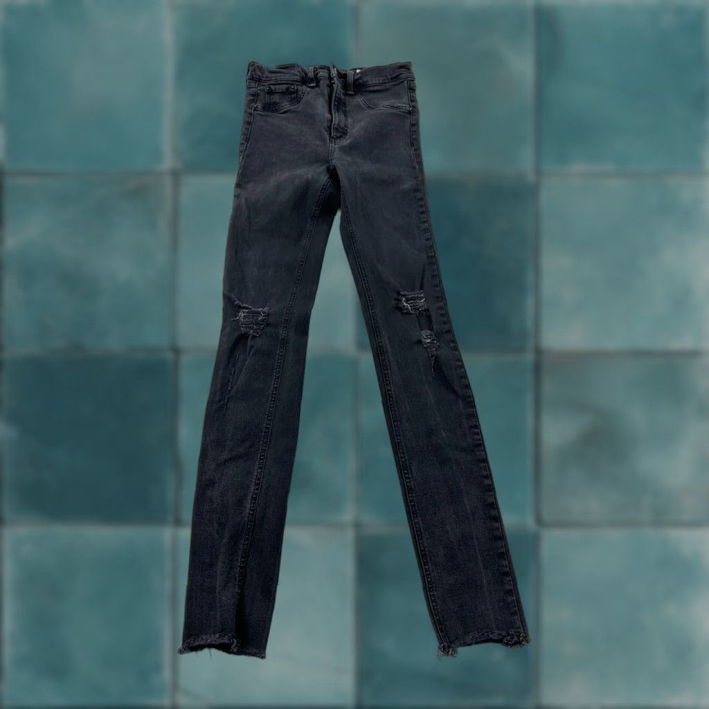 Rag & Bone rag & bone Jeans Women 27 Black High Rise Skinny Distressed Button Zip Slim 29in Inseam Size 27" / US 4 / IT 40 - 1 Thumbnail