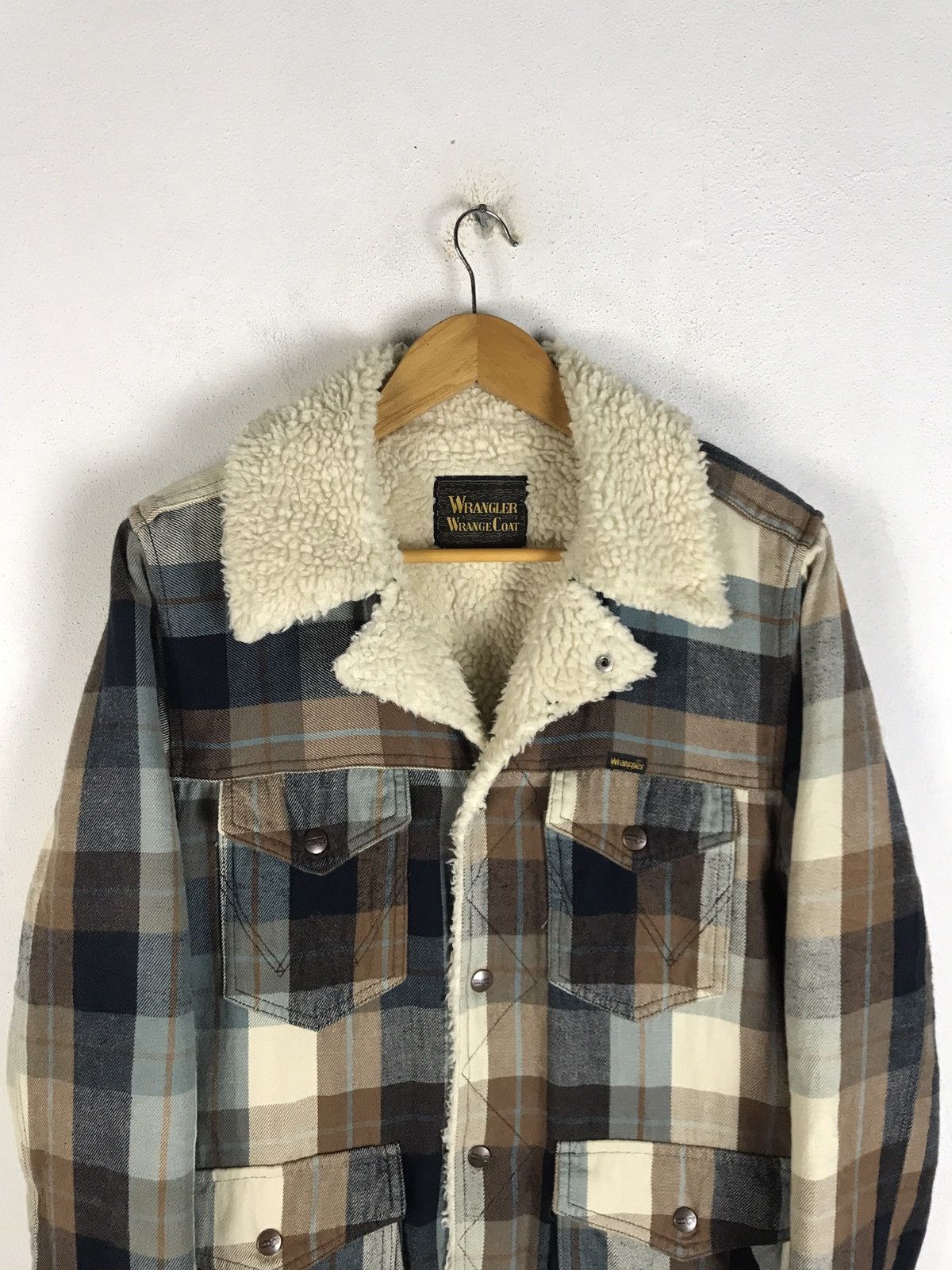Vintage 🔥Rare🔥Vintage Wrangler Sherpa Tartan Flannel Jacket Size US M / EU 48-50 / 2 - 4 Thumbnail
