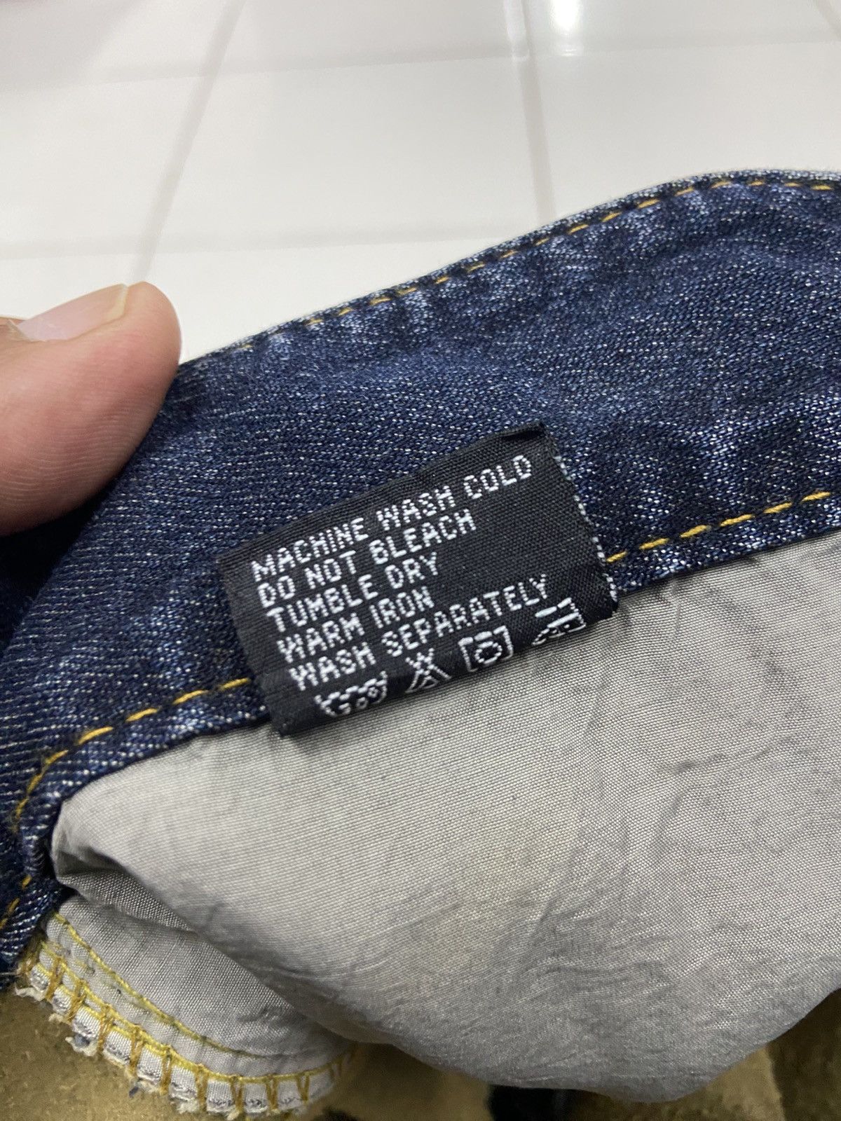 Japanese Brand TBJ ACID WASH FLEECE LINED DENIM JEANS Size US 38 / EU 54 - 15 Thumbnail