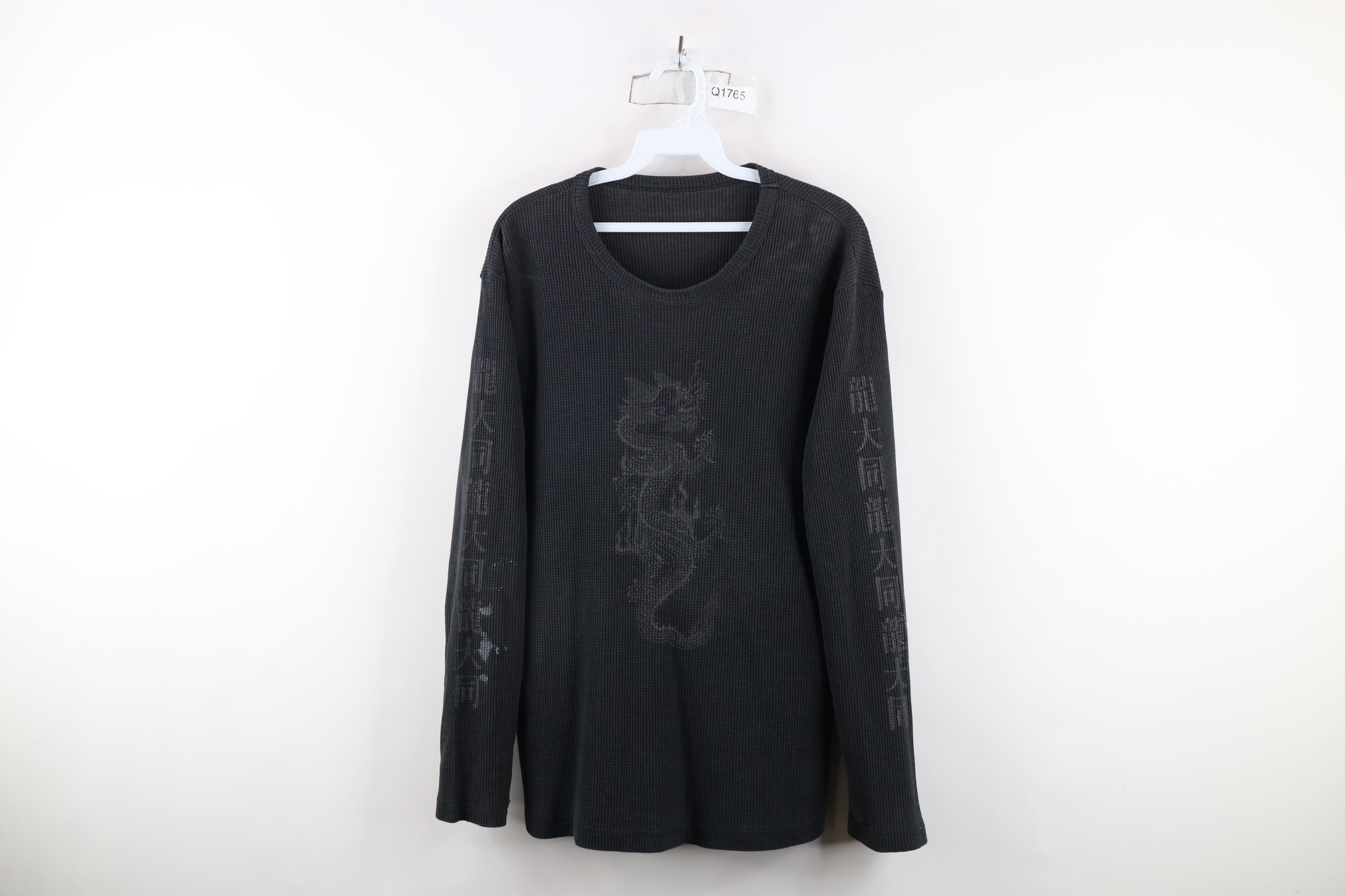 Vintage Vintage 90s Streetwear Dragon Thermal Waffle Knit T-Shirt Size US L / EU 52-54 / 3 - 1 Thumbnail