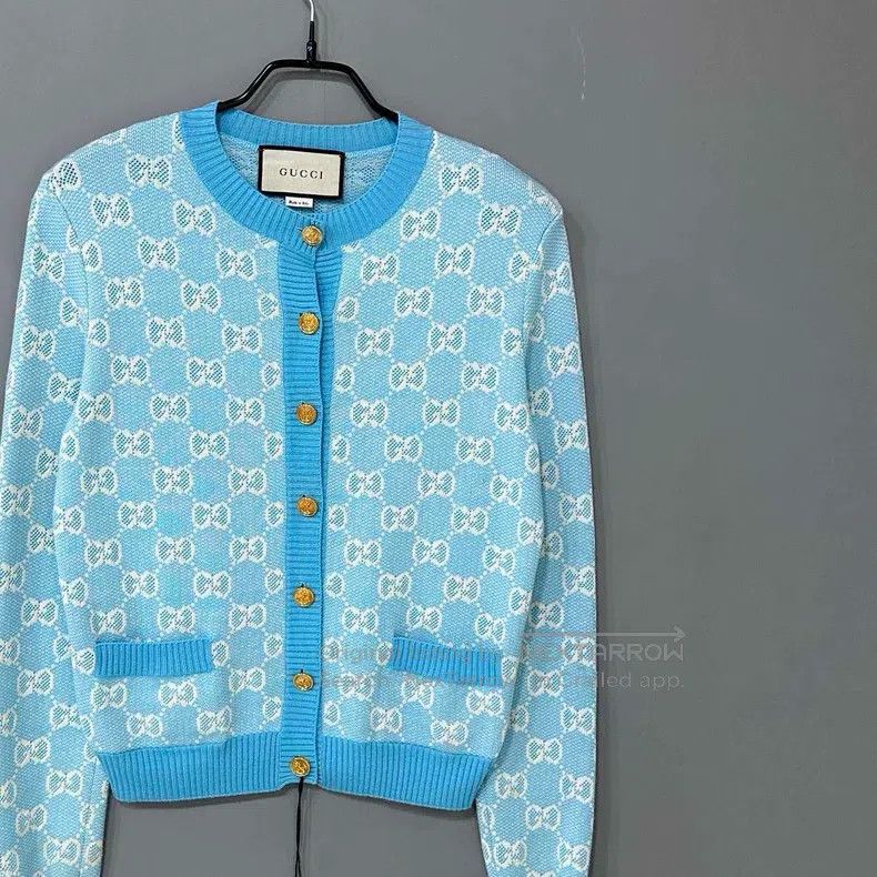 Gucci Gucci Full-print logo gold buckle cardigan coat Size XS / US 0-2 / IT 36-38 - 2 Thumbnail
