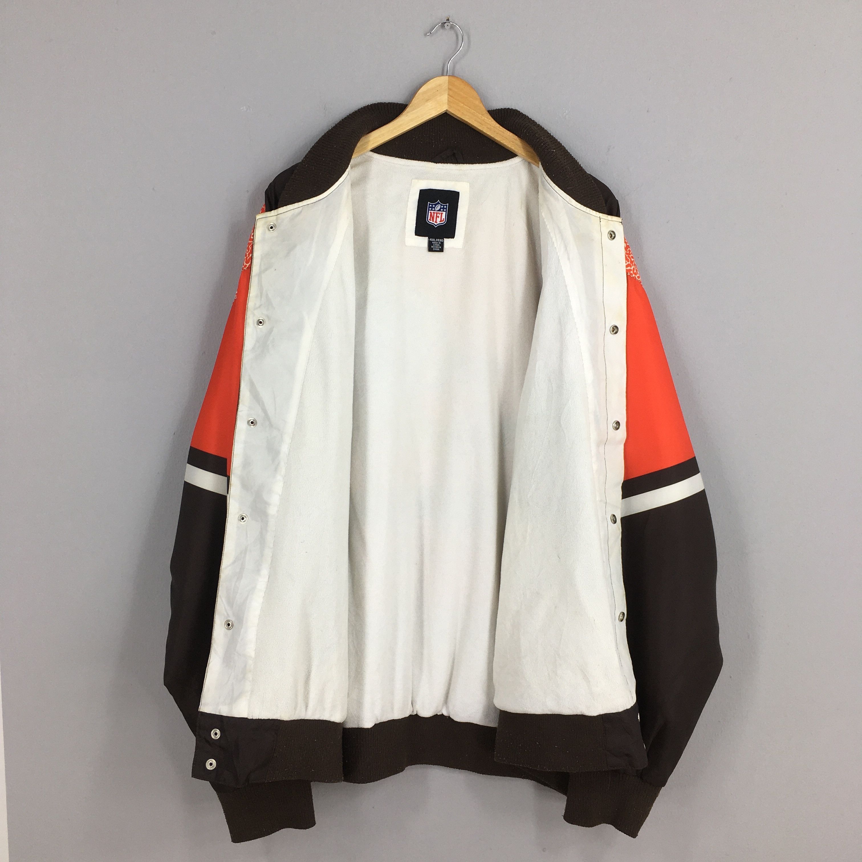 NFL Vintage Cleveland Browns Rugby NFL Bomber Jacket 4XLarge Size US XXL / EU 58 / 5 - 7 Thumbnail