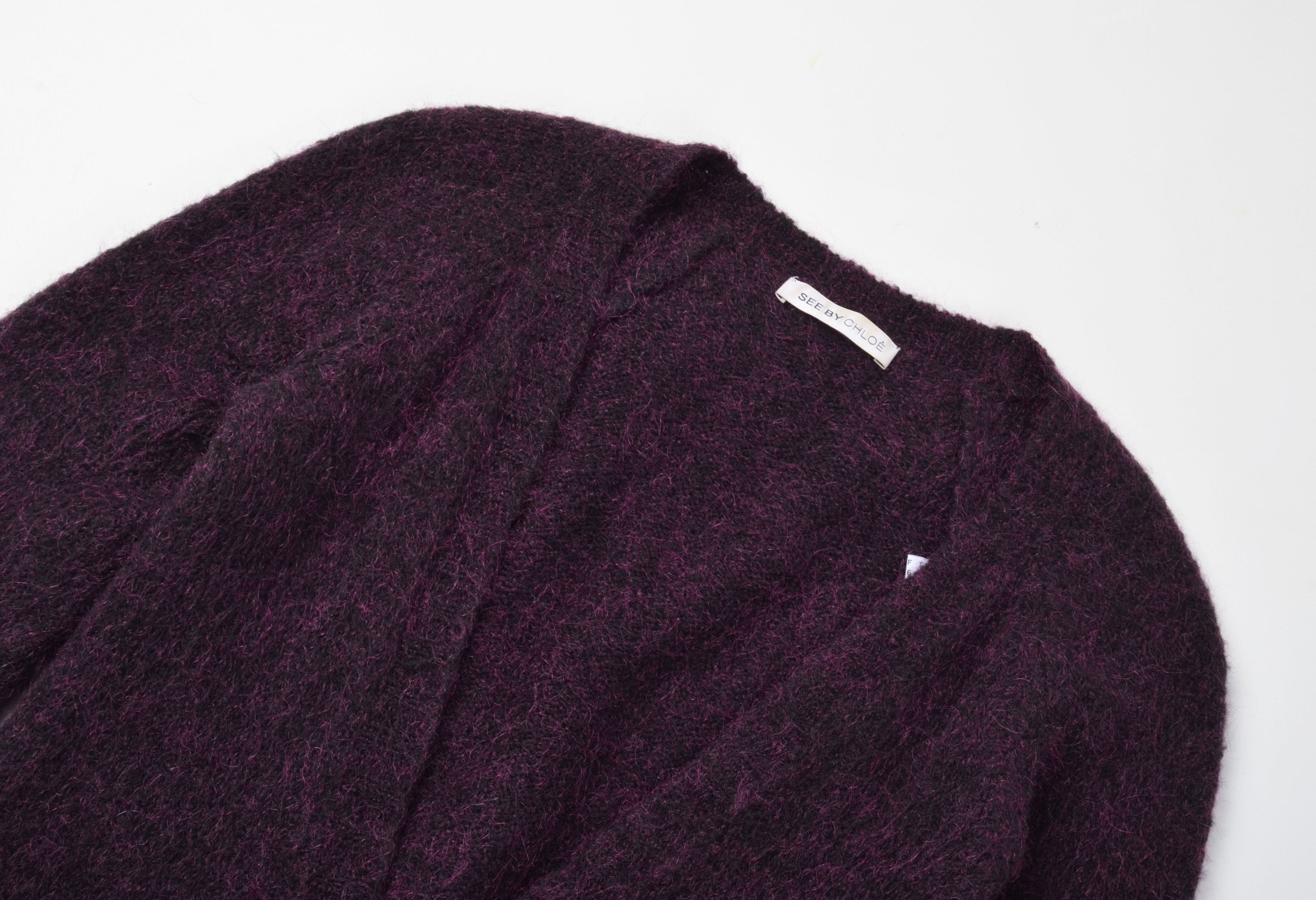 See by Chloe See by Chloe V-Neck Wool Mohair Blend Long Sleeve Cradigan Size S / US 4 / IT 40 - 5 Thumbnail