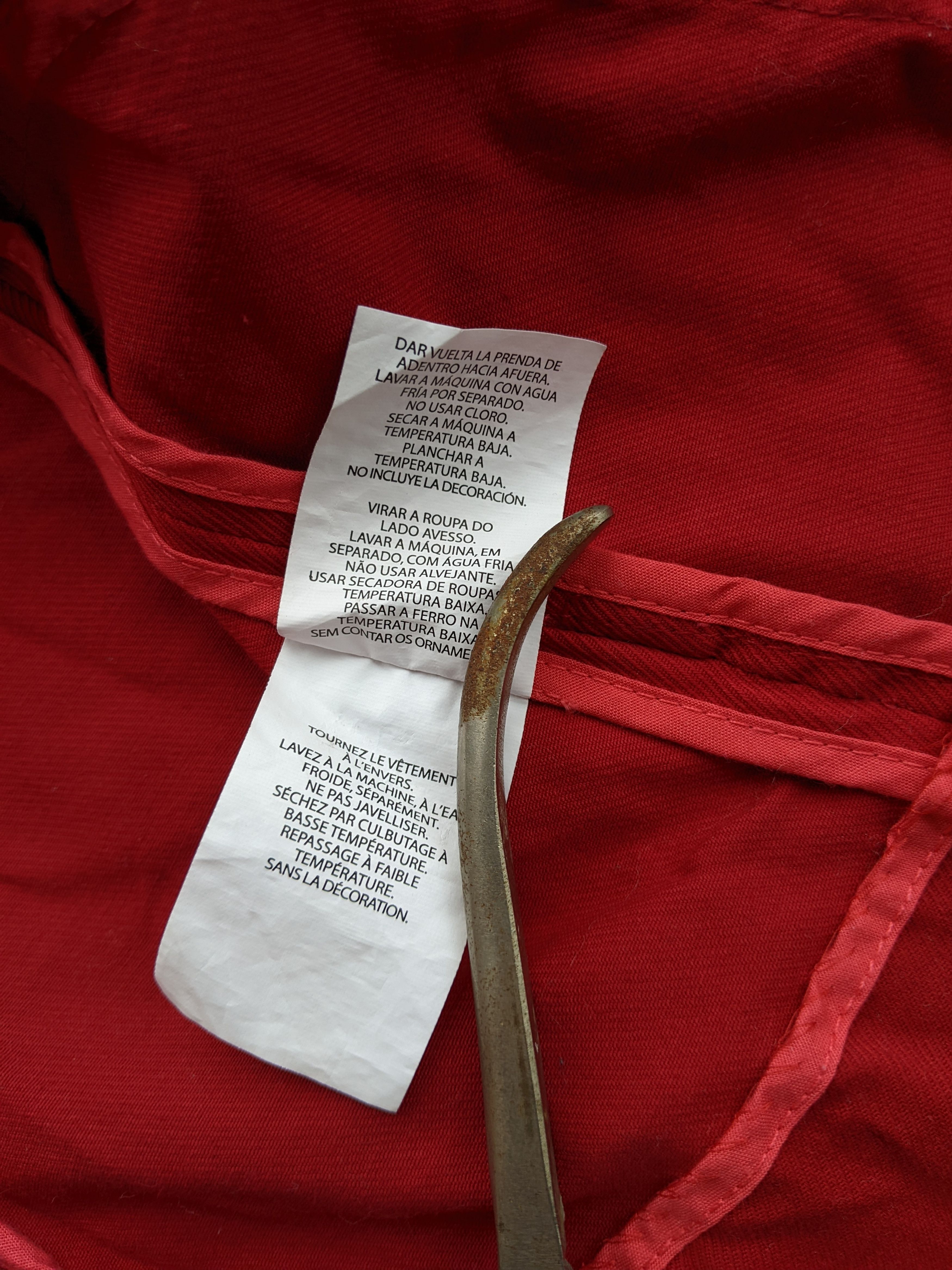 Armani Armani Exchage Red Denim Jacket Kimono Blazer Rundholz Dip Size L / US 10 / IT 46 - 16 Thumbnail