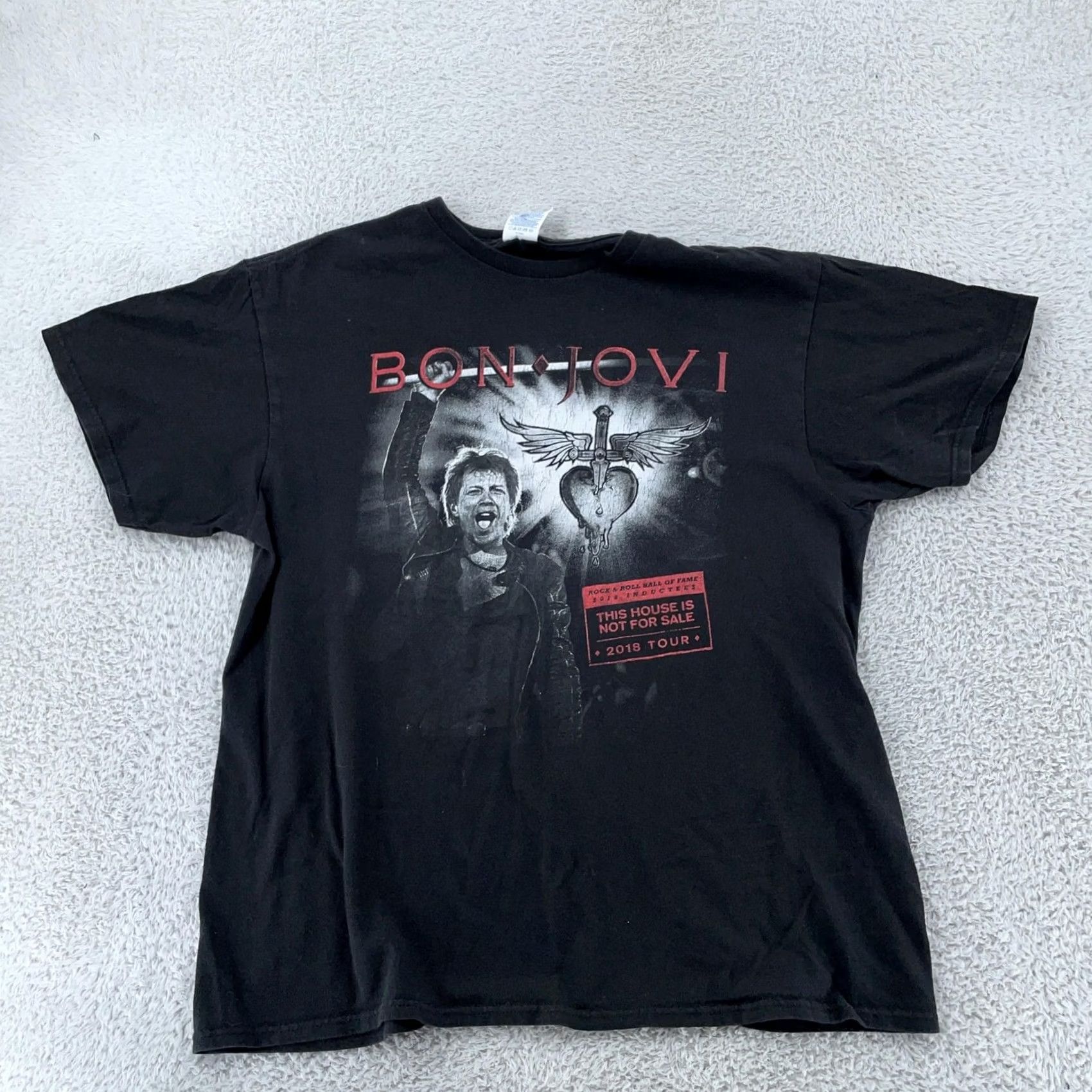 Vintage Bon Jovi Concert Shirt Mens M/L Black This House Is Not For Sale 2018 Tour Band Shirt Size US M / EU 48-50 / 2 - 2 Thumbnail