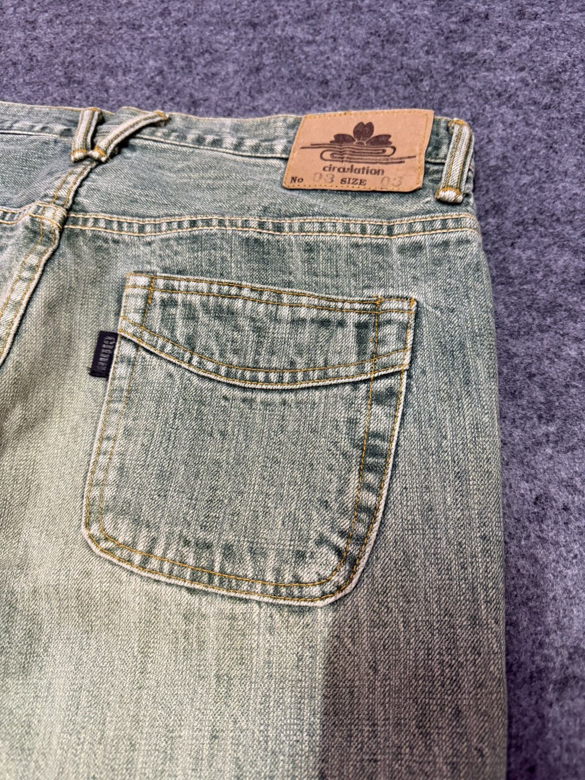 Blue Blue Japan × Hoodlamb × Japanese Brand Circulation Japan Hemp denim blend Weed Dyed Flared Jeans Size US 32 / EU 48 - 15 Thumbnail