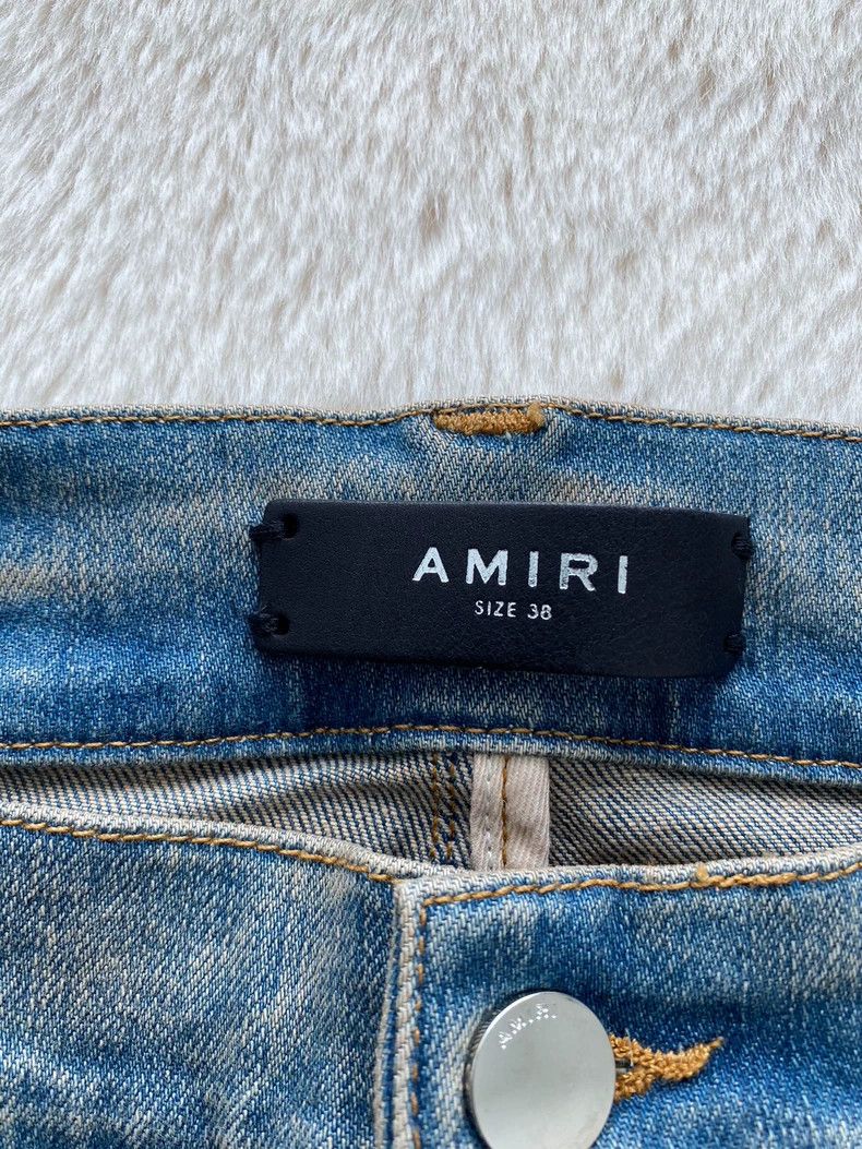 Amiri Amiri Washed blue destroy logo applique jeans 2502-Nextarro Size US 38 / EU 54 - 2 Thumbnail