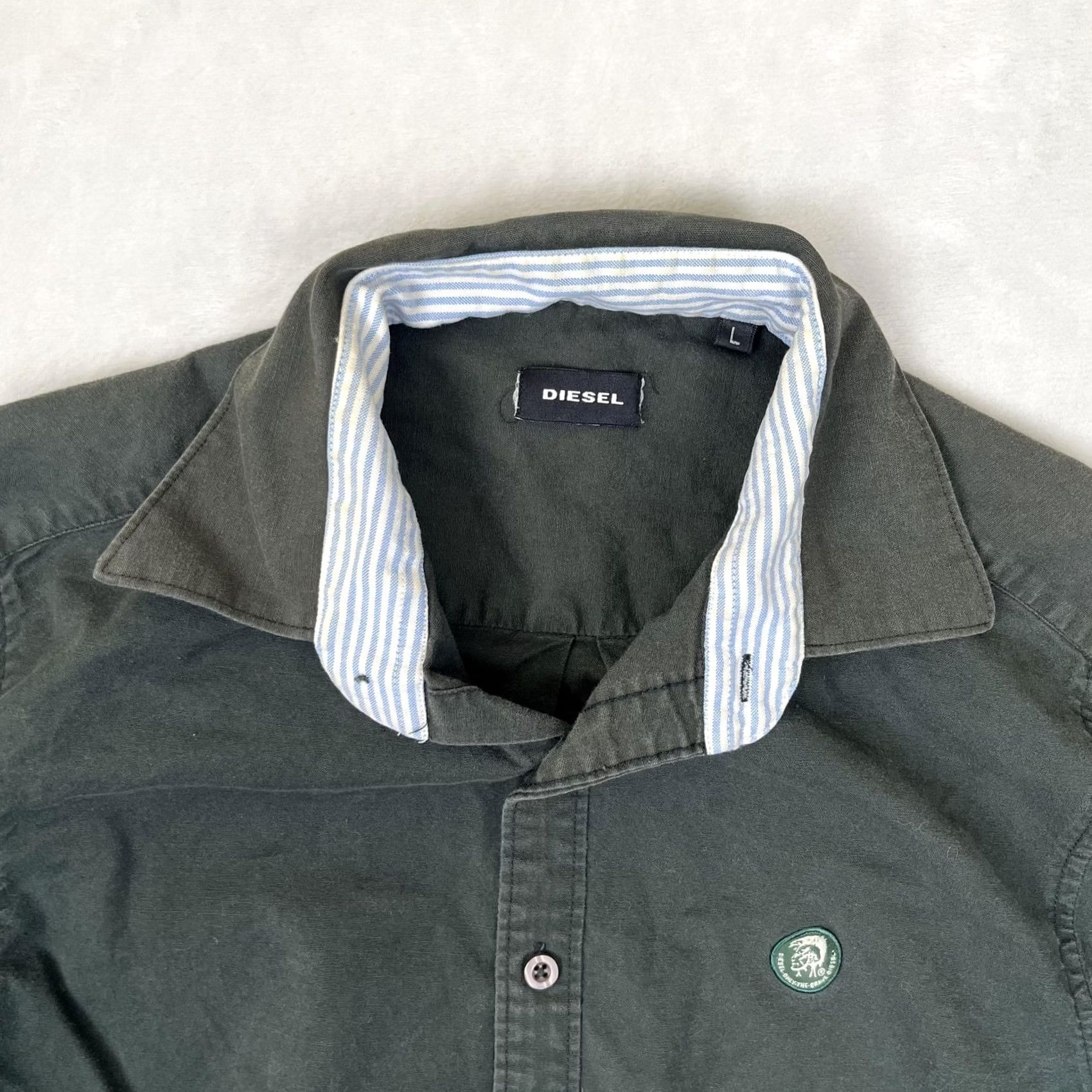Diesel Diesel Shirt Men's Large Green Long Sleeve Button Front Embroidered Logo Casual Size US L / EU 52-54 / 3 - 5 Thumbnail