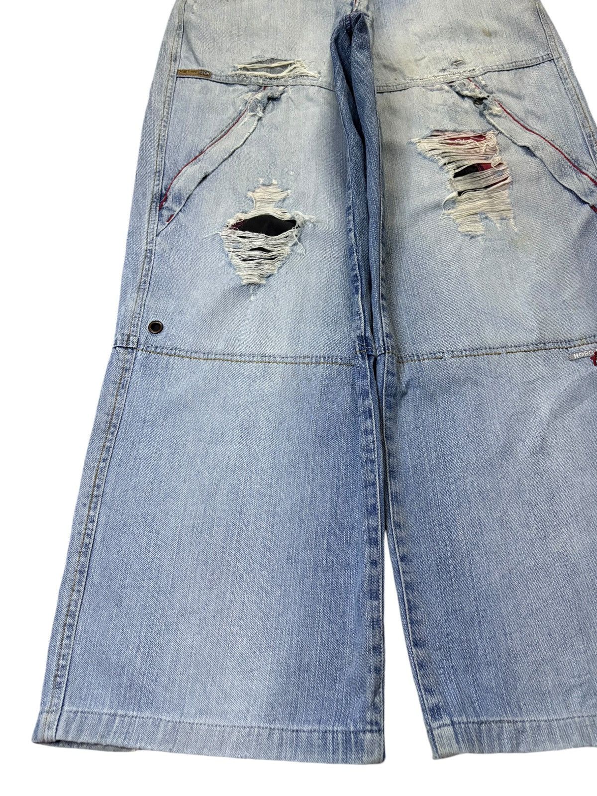 Hobo Vintage Hobo Embroidered Double Knee Baggy Cargo Jeans Size US 33 - 6 Thumbnail