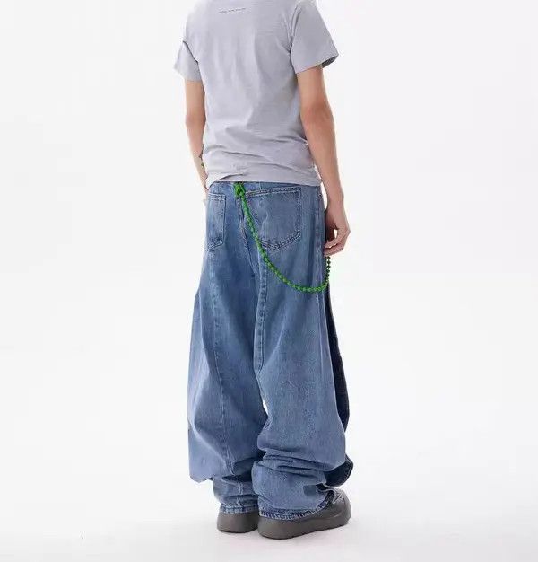 Japanese Brand VIBE Vintage cut patchwork silhouette scimitar baggy jeans Size US 34 / EU 50 - 2 Thumbnail