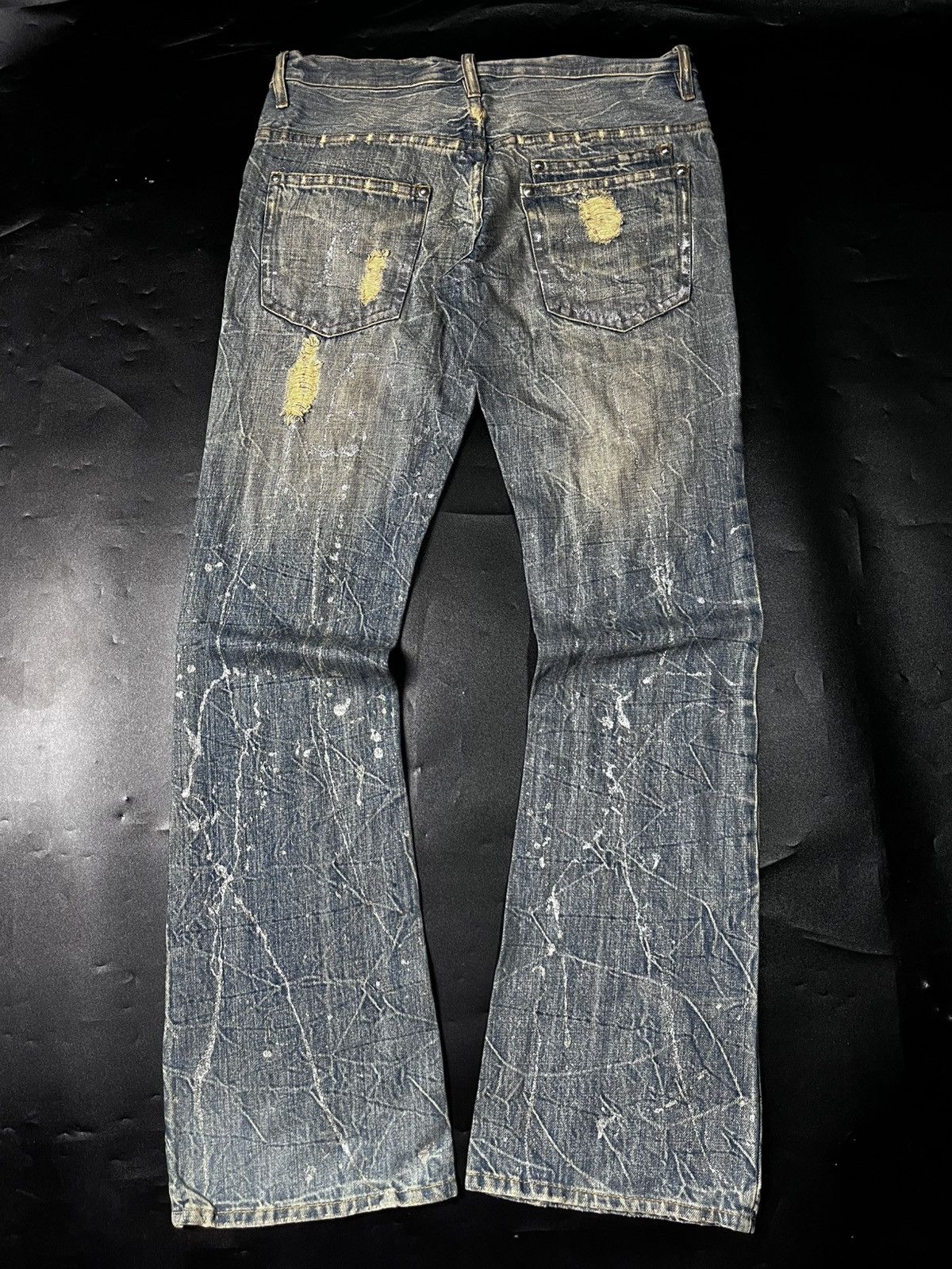 Japanese Brand Japanese MIDAS distressed Super flare jeans Size US 30 / EU 46 - 6 Thumbnail