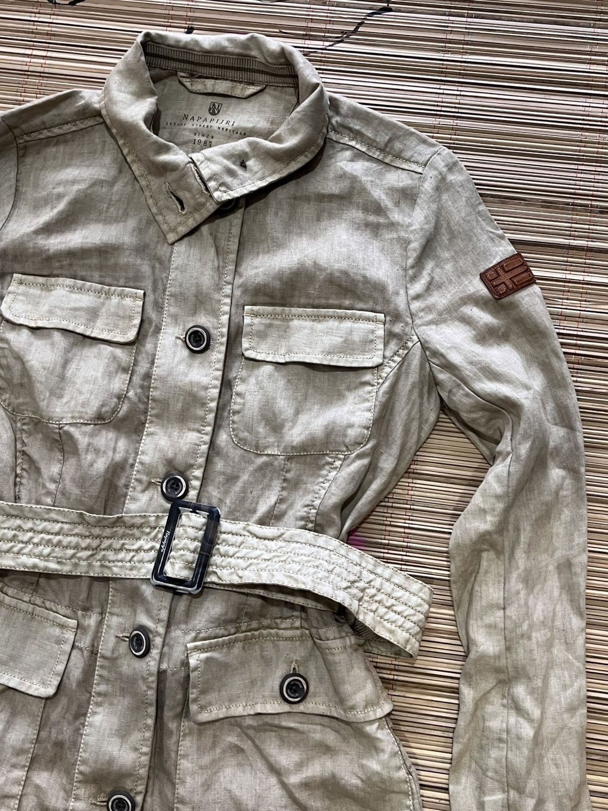 Napapijri NAPAJIRI LINEN PARKA WOMENS JACKET Size XS / US 0-2 / IT 36-38 - 3 Thumbnail