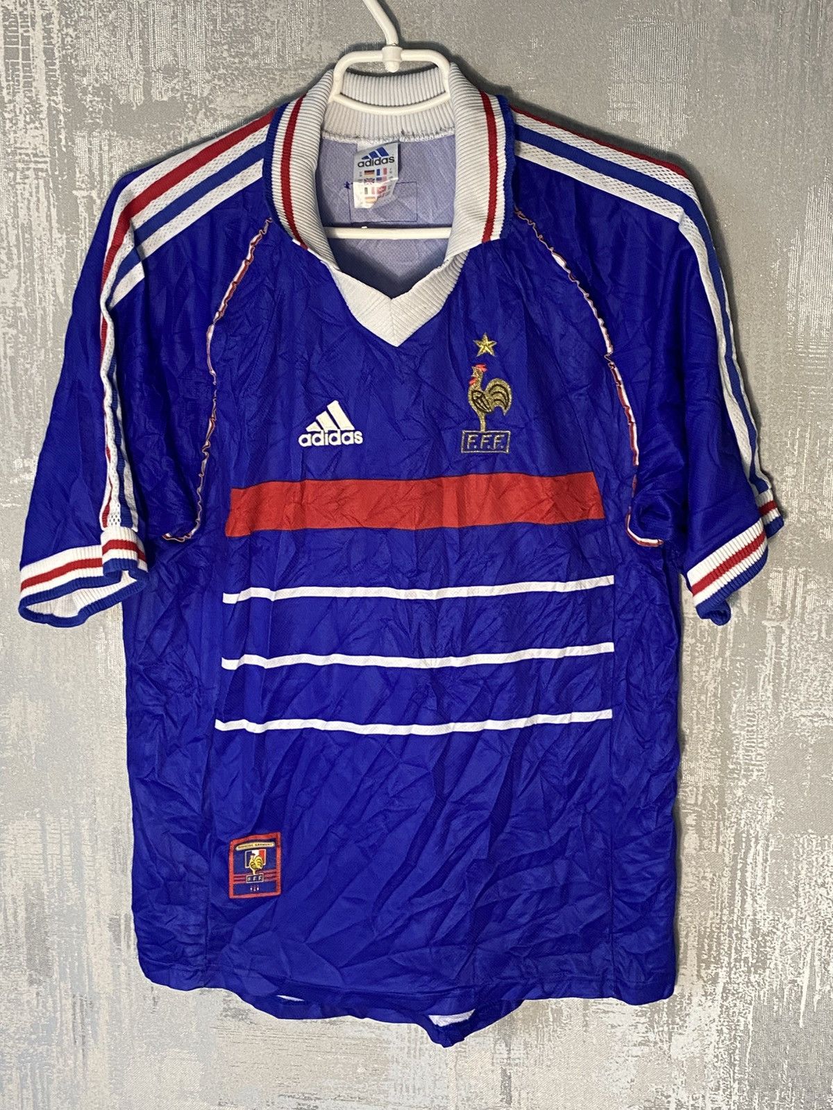 Adidas Vintage France Adidas Soccer Jersey 1998 Home Football Kit Size US M / EU 48-50 / 2 - 1 Thumbnail