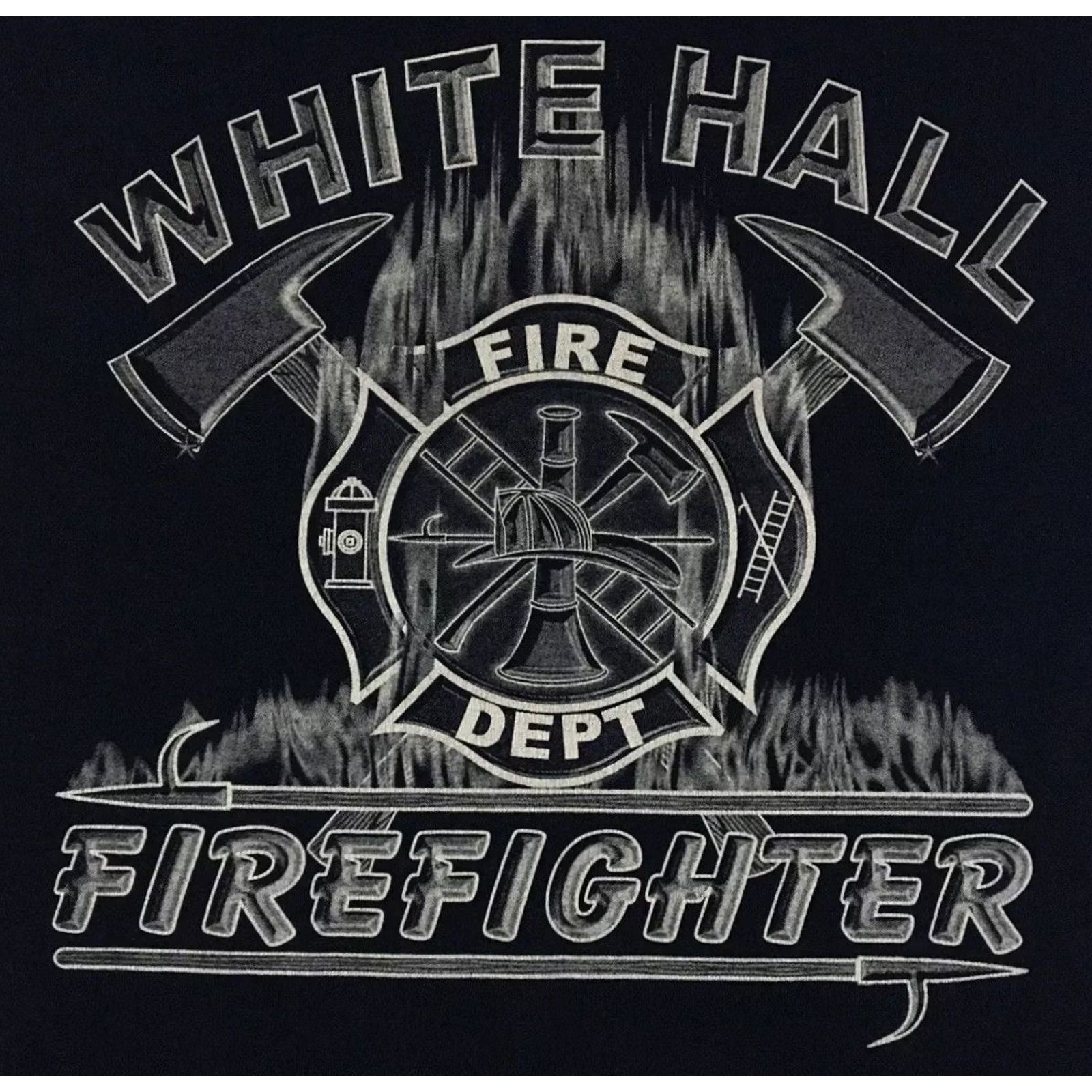 Vintage VINTAGE Hall Fire Dept Shirt Men L Blue 90s Flames Skate Police Firefighter Grunge Kentucky Size US L / EU 52-54 / 3 - 3 Thumbnail