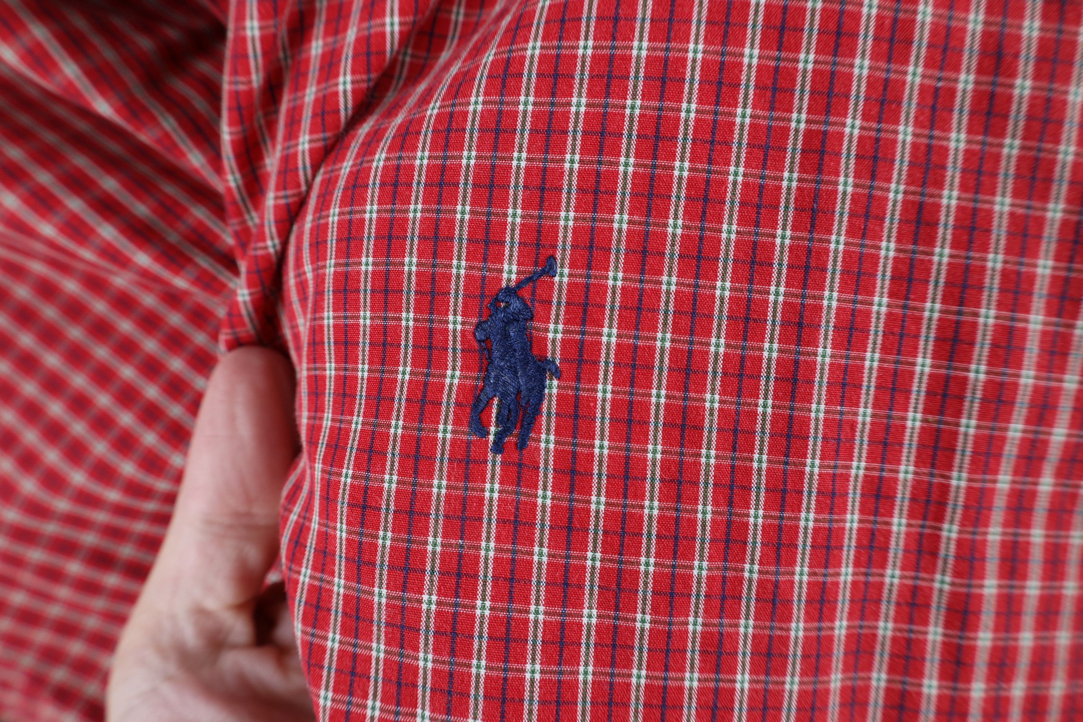 Ralph Lauren × Vintage Vintage 90s Ralph Lauren Collared Button Down Shirt Red Size US L / EU 52-54 / 3 - 4 Thumbnail